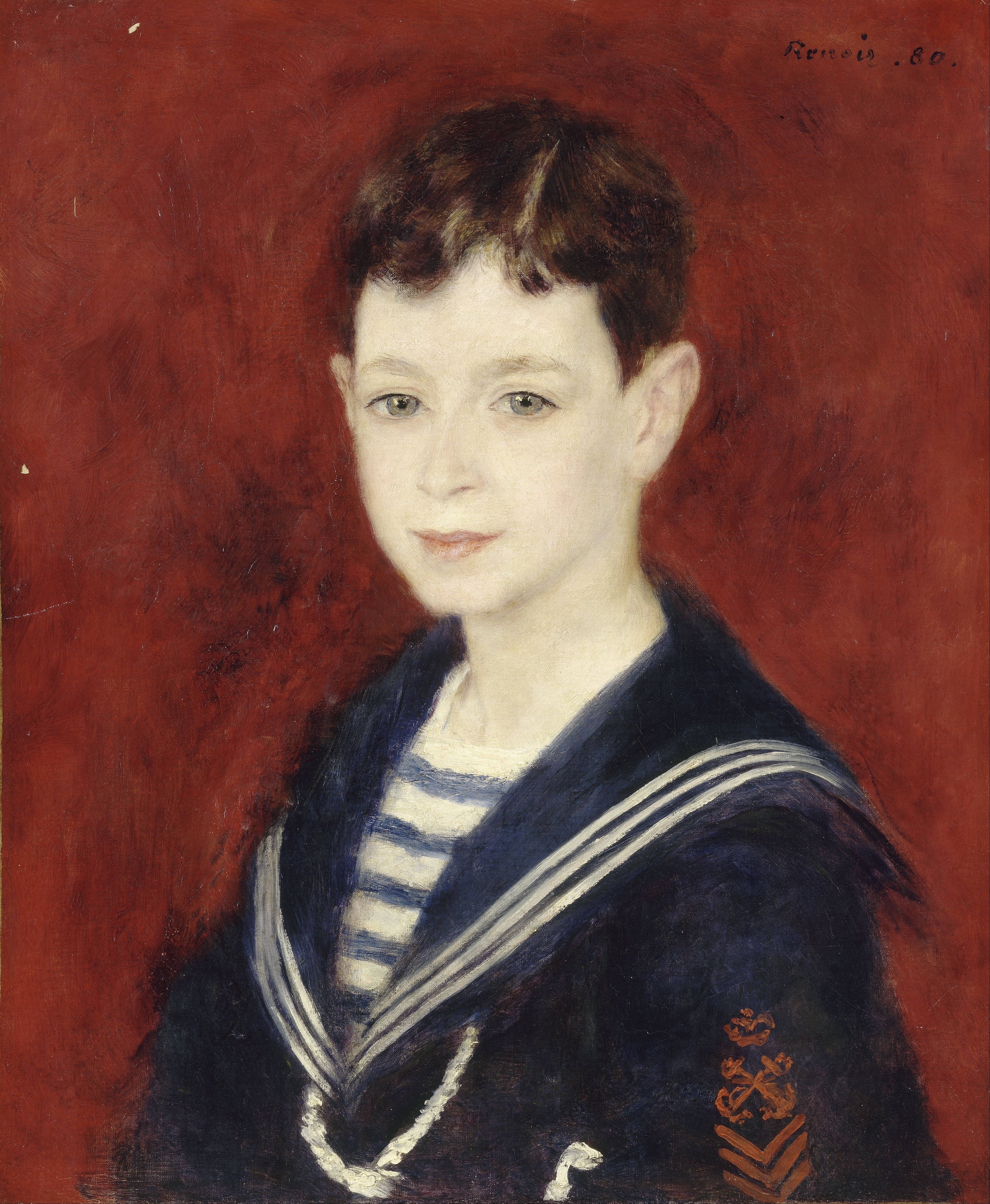 Vinyl Decal, Classic Portrait of a Young Boy in a Sailor Outfit, Historical Art Reproduction Print, 