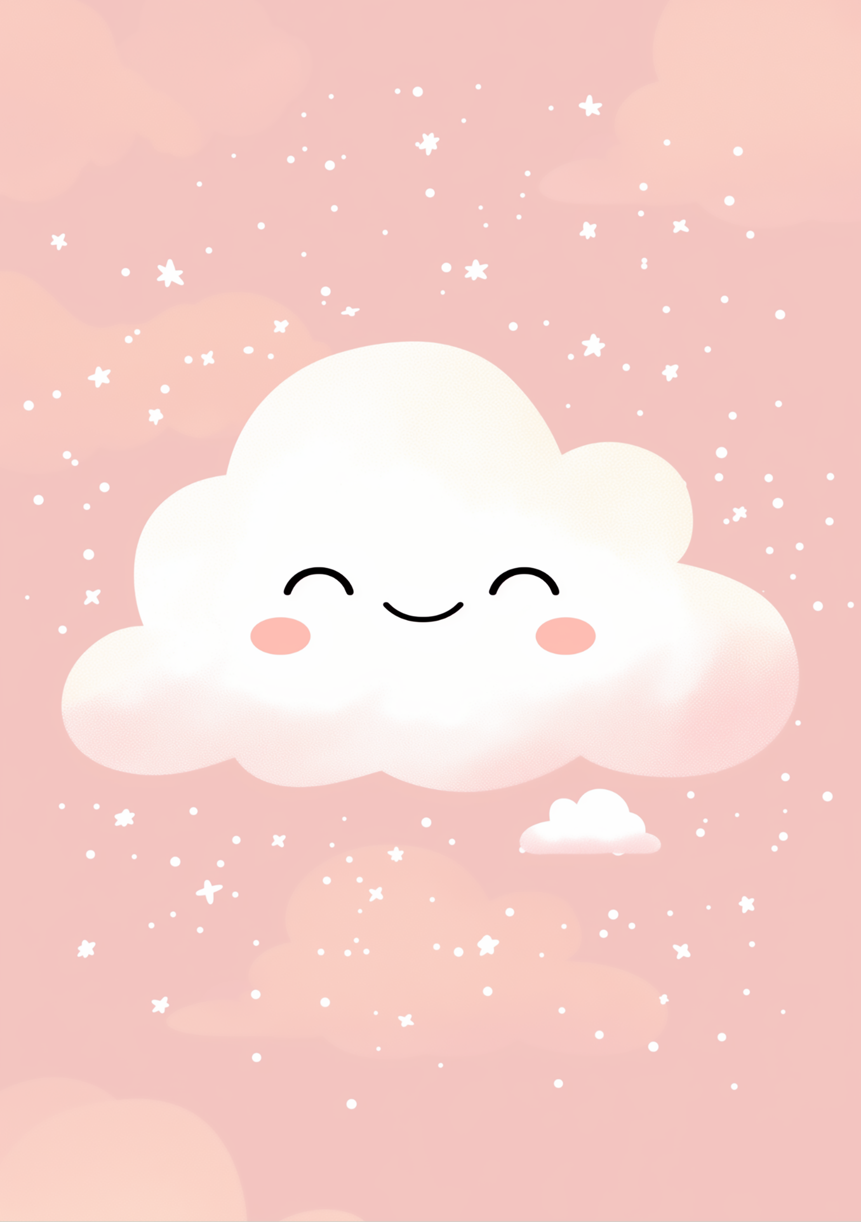 Vinyl Decal, Cheerful Cloud's Dreamy Wall Decor for a Serene Space (5" x 7")