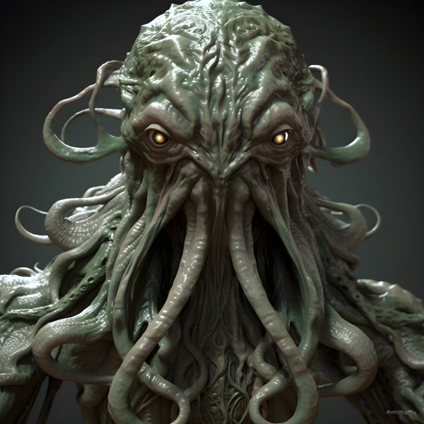Vinyl Decal, Cthulhu Cosmic Entity Statue H.P. Lovecraft Collectible Figure Resin Decor (5" x 7")