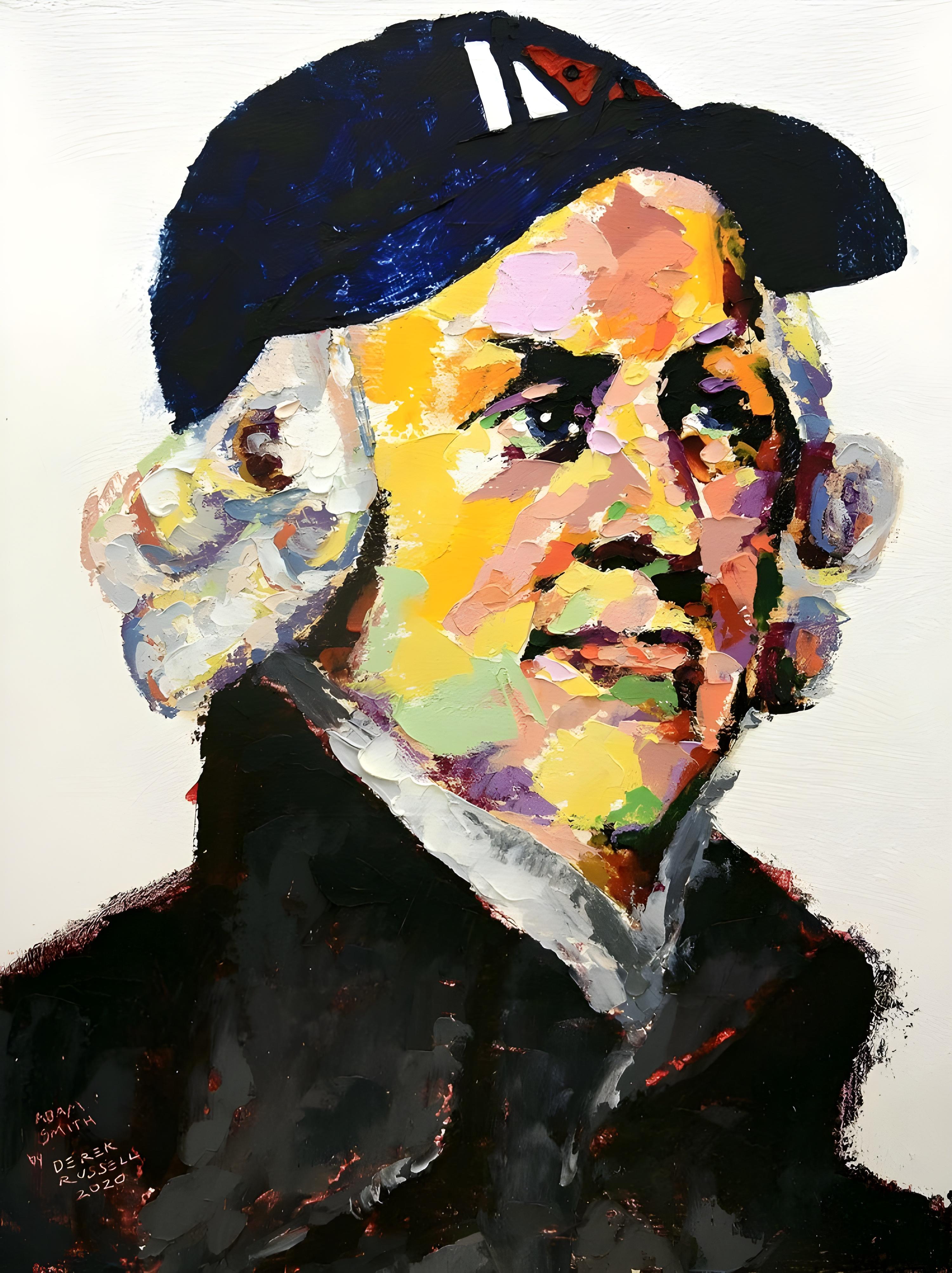 Vinyl Decal, Vibrant Contemporary Art Portrait of a Celebrated Historical Economic Thinker (5" x 7")