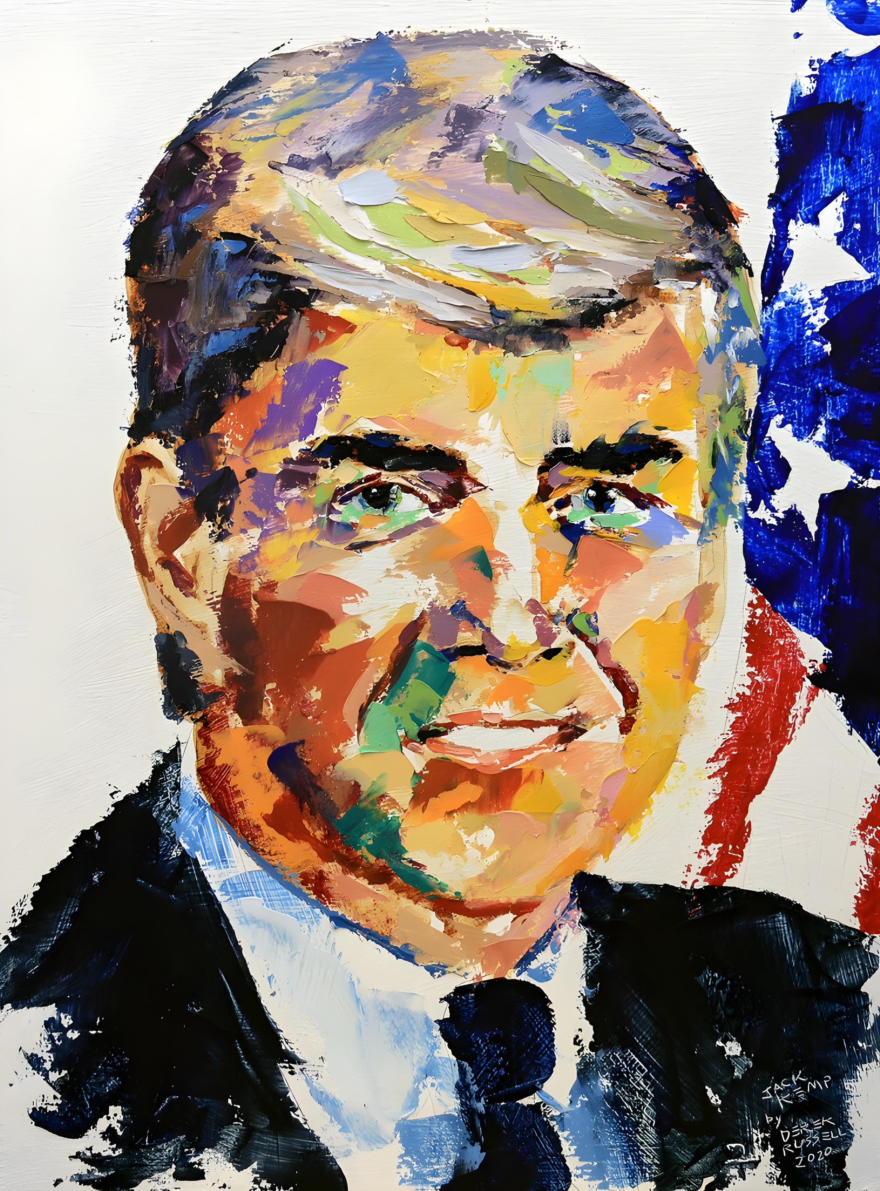 Vinyl Decal, Colorful Portrait of a Statesman in Oil on Canvas (5" x 7")