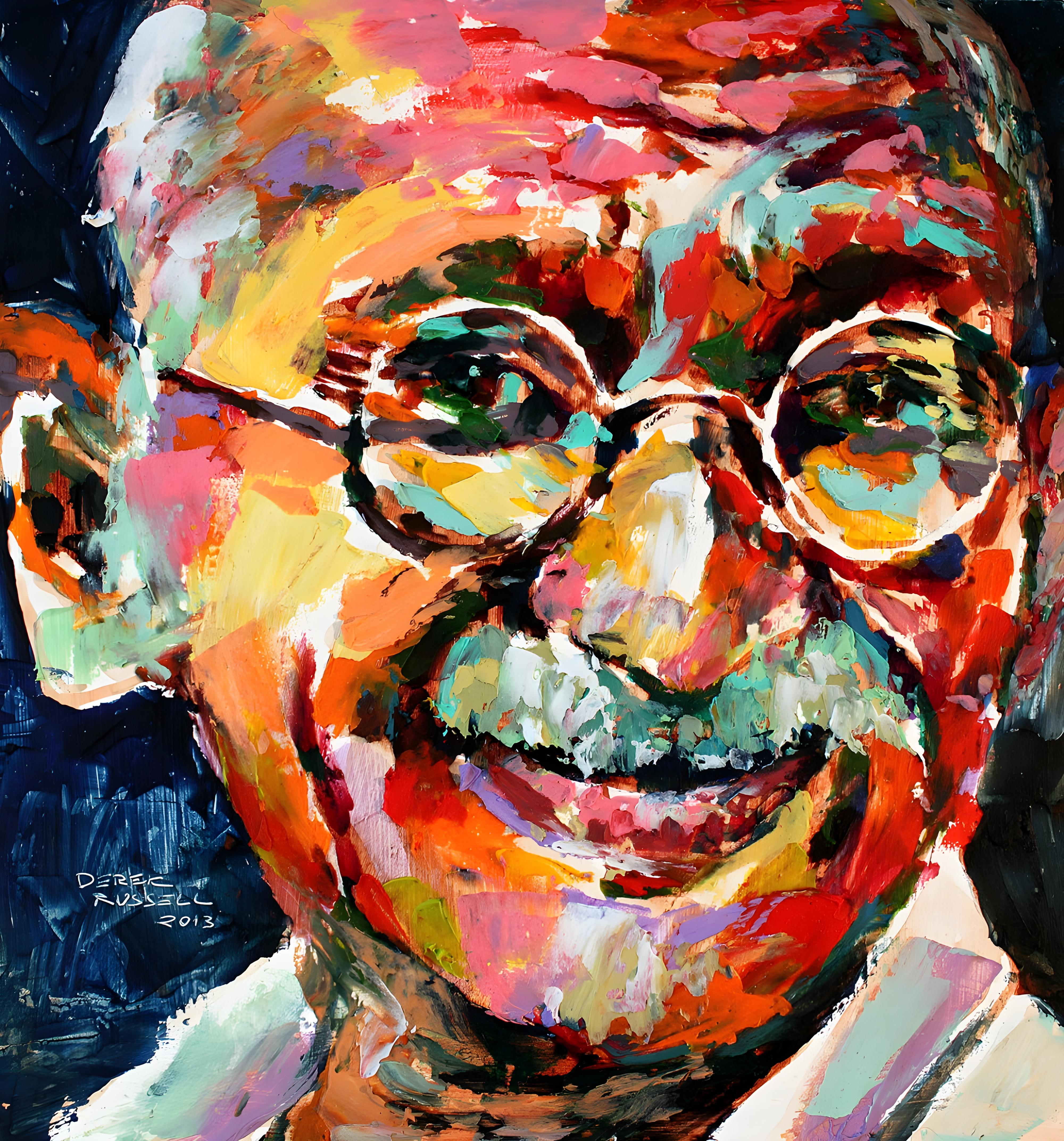 Vinyl Decal, Vibrant Expressionist Portrait of a Globally Respected Visionary, Inspiring Change and 