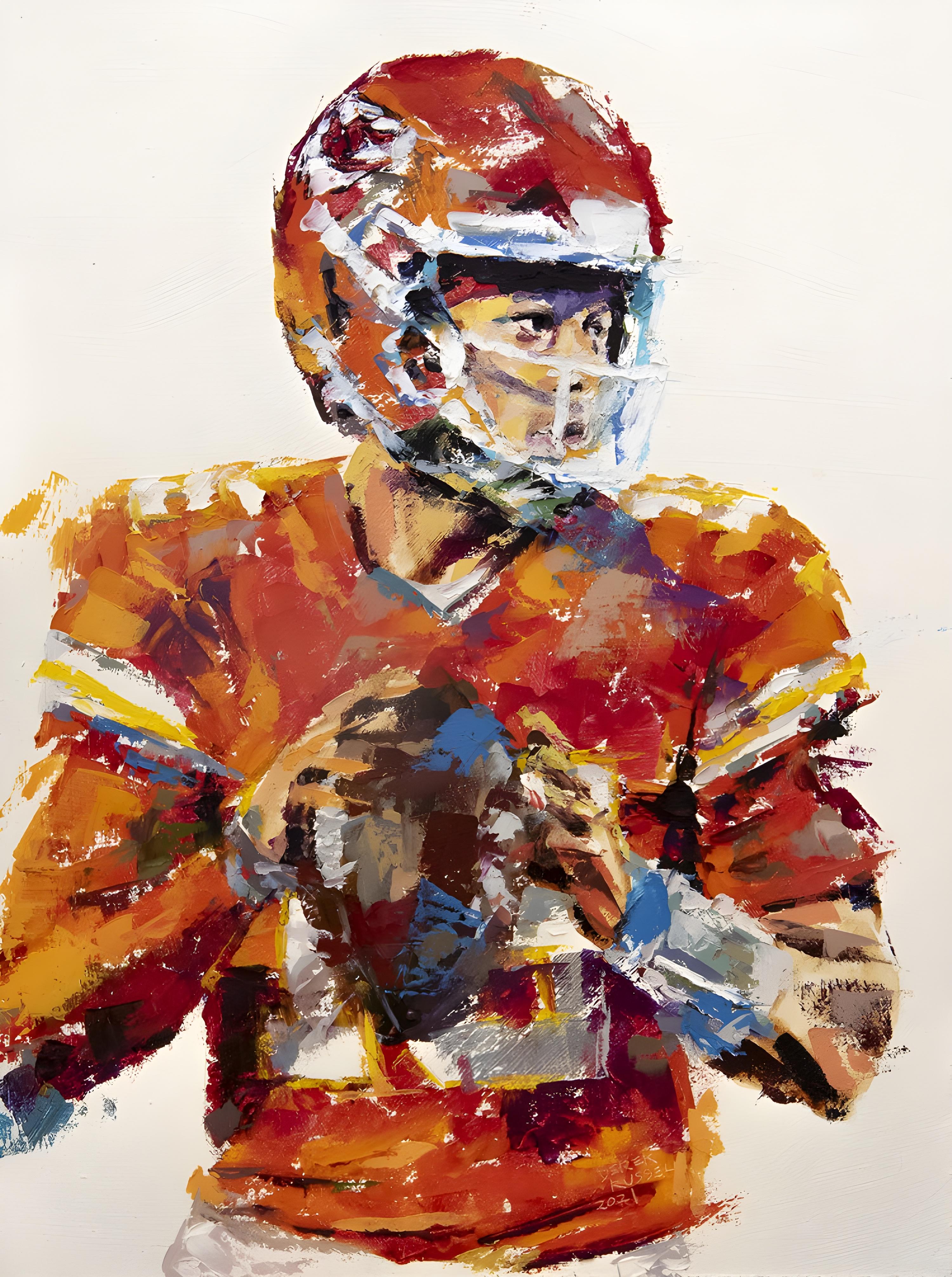 Vinyl Decal, Vibrant Impressionist Style Artwork of an Athletic Figure in Action (5" x 7")
