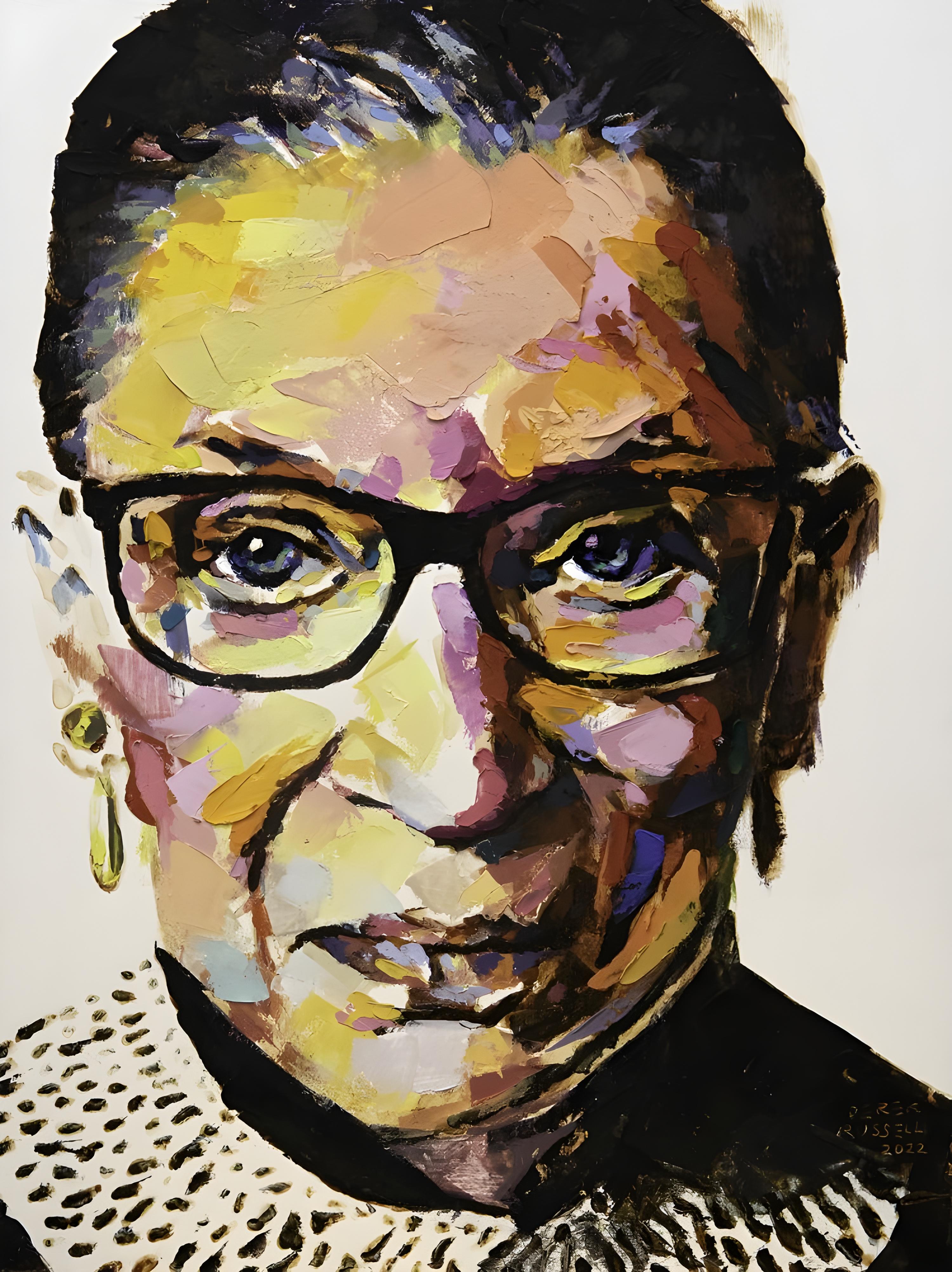 Vinyl Decal, Vibrant Artistic Portrait of a Notable American Jurist (5" x 7")