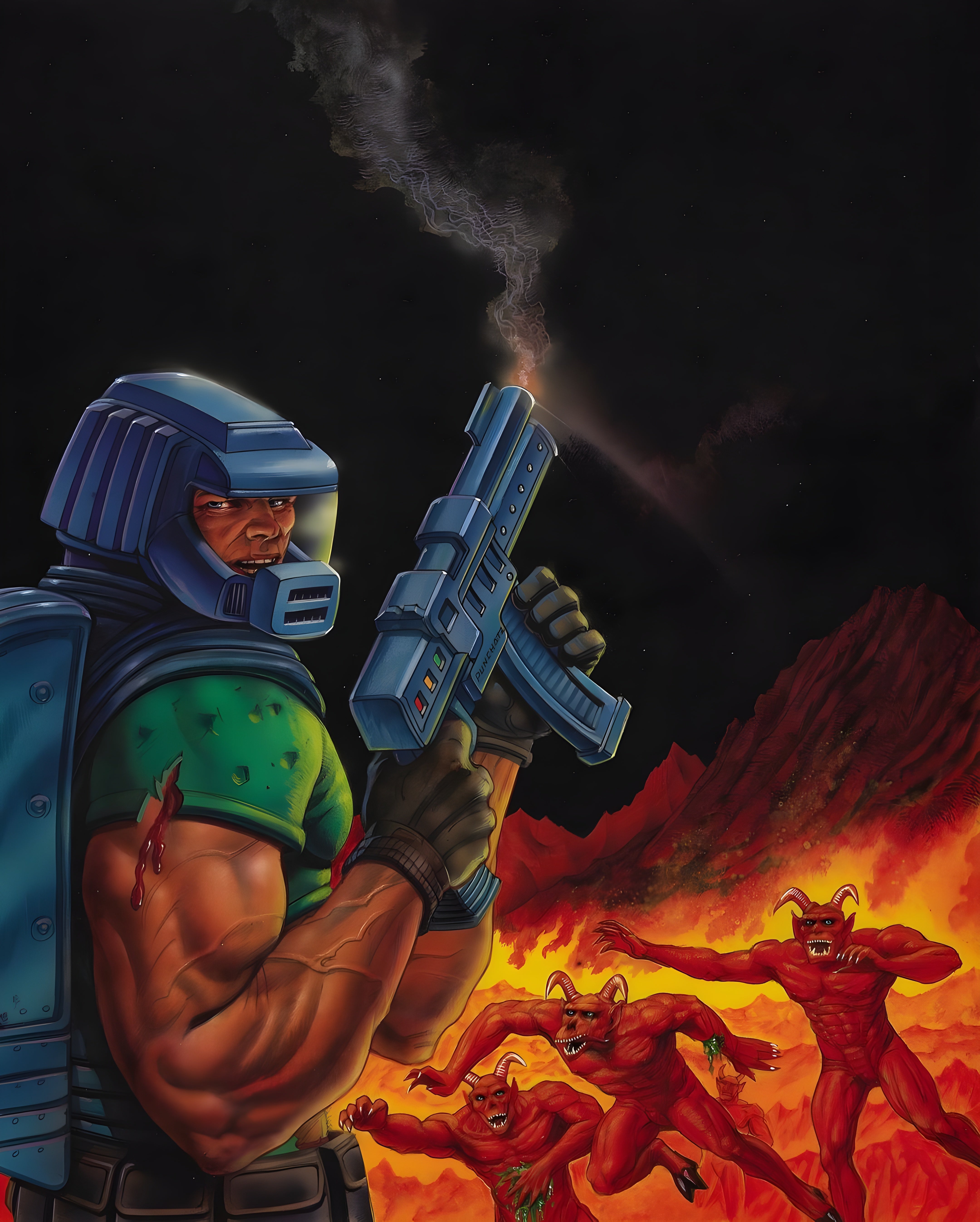 Vinyl Decal, Classic Video Game Inspired Artwork Print, Sci-Fi Action Scene, Vibrant Colors (5" x 7"