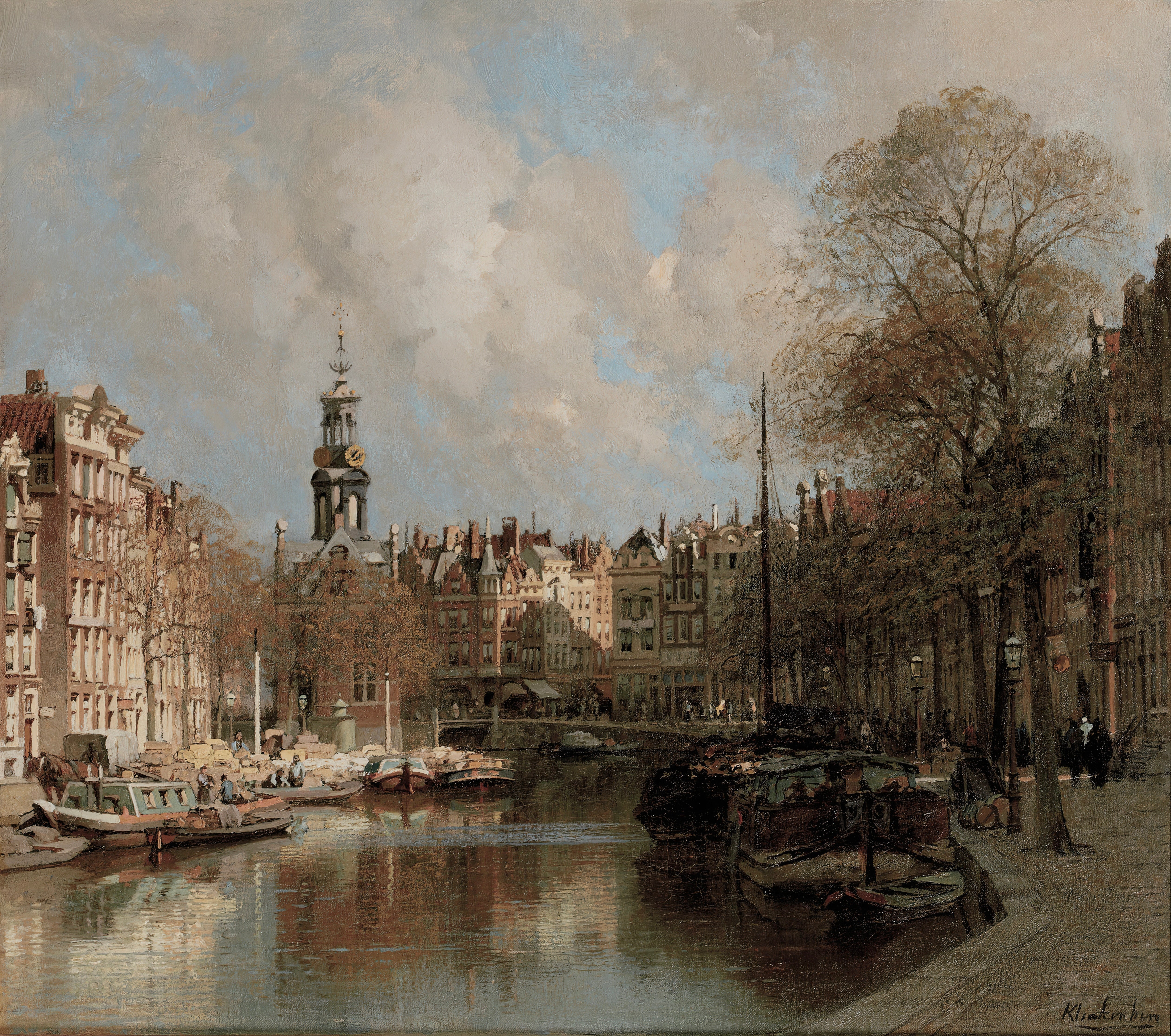 Vinyl Decal, Charming European Canal Scene Wall Decor Art Print on Canvas (5" x 7")