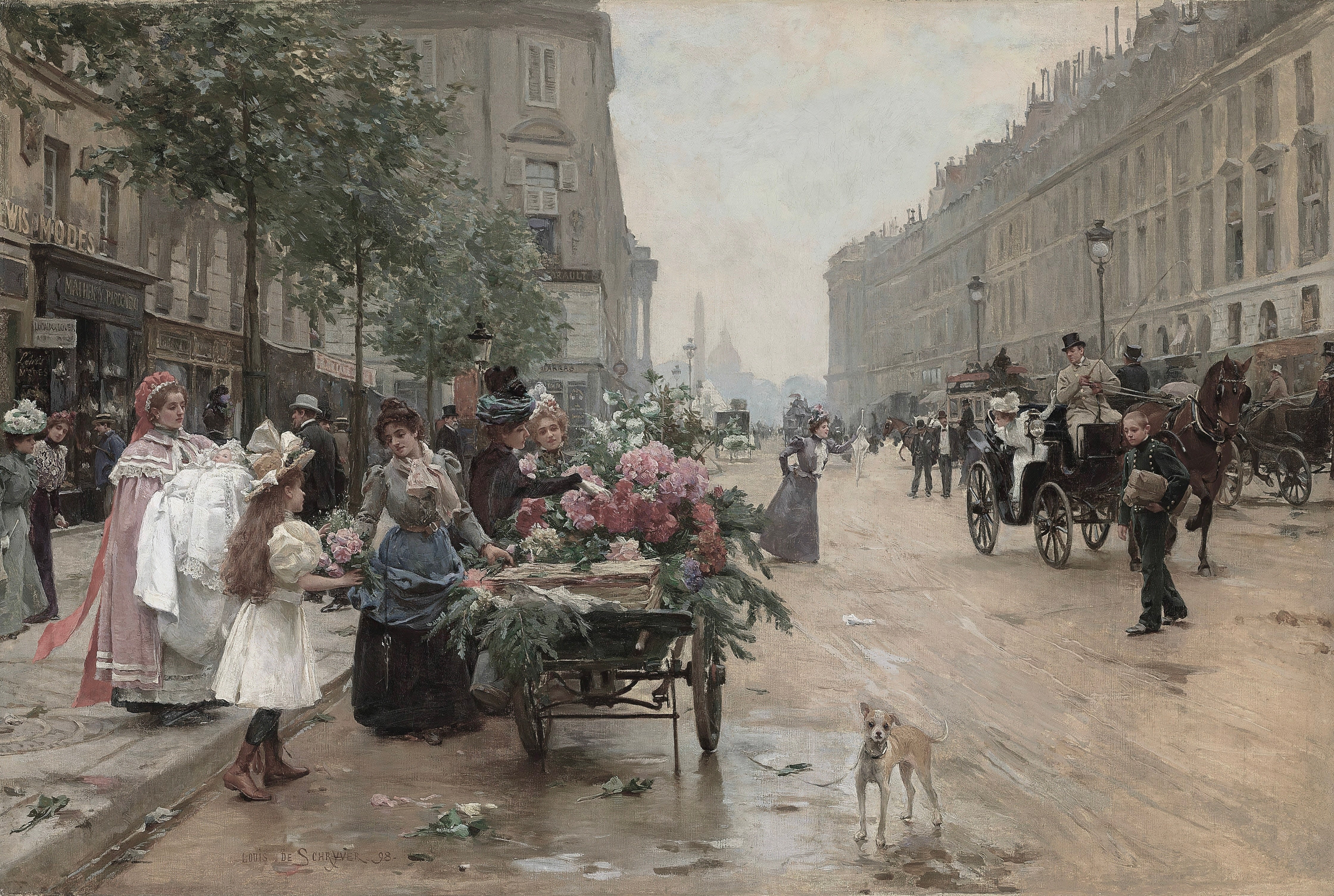 Vinyl Decal, Glimpse into 19th Century Parisian Street Life, Elegant Wall Decor (5" x 7")