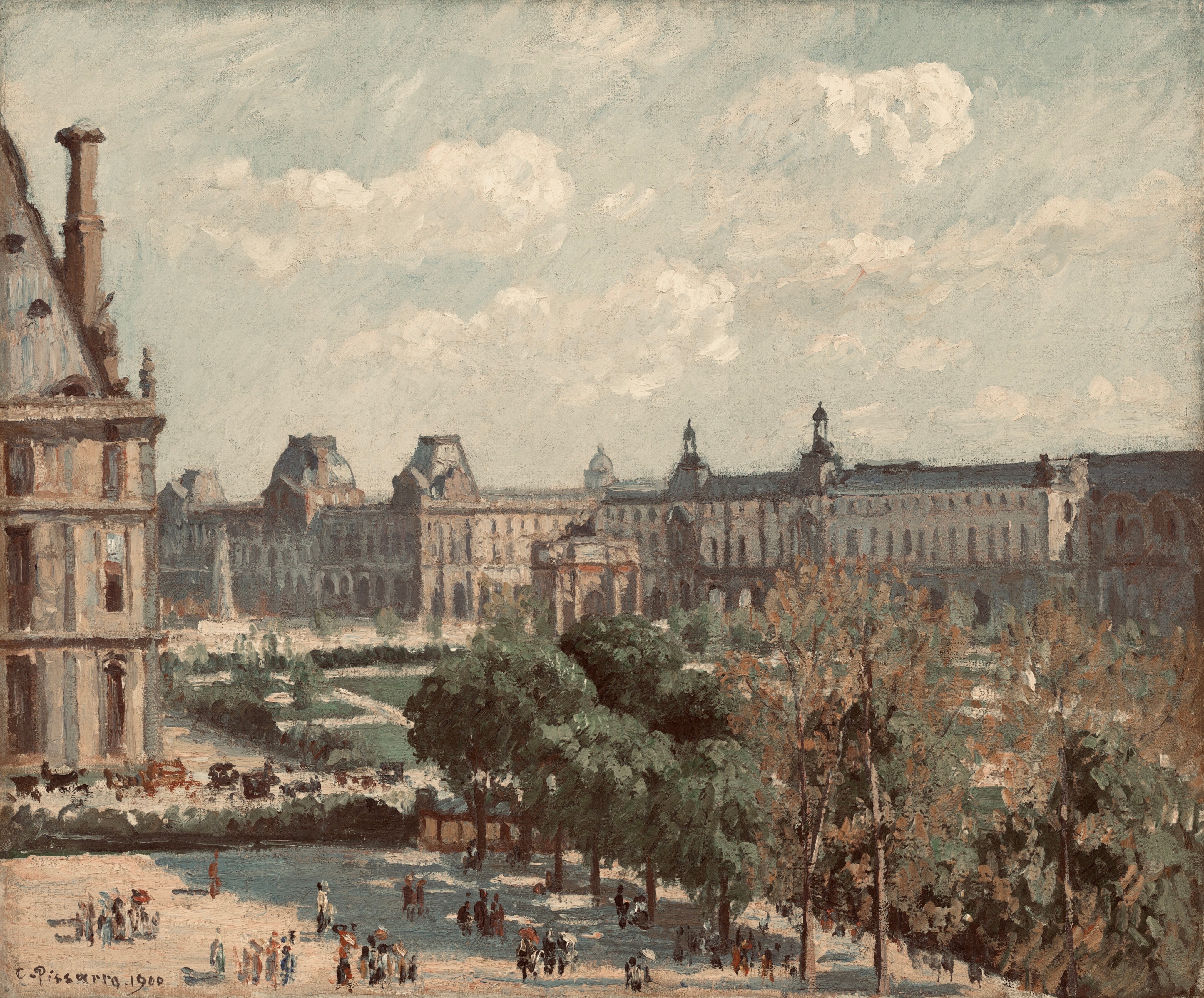 Vinyl Decal, Classic Oil Painting Reproduction of an Early 20th Century French Cityscape (5" x 7")
