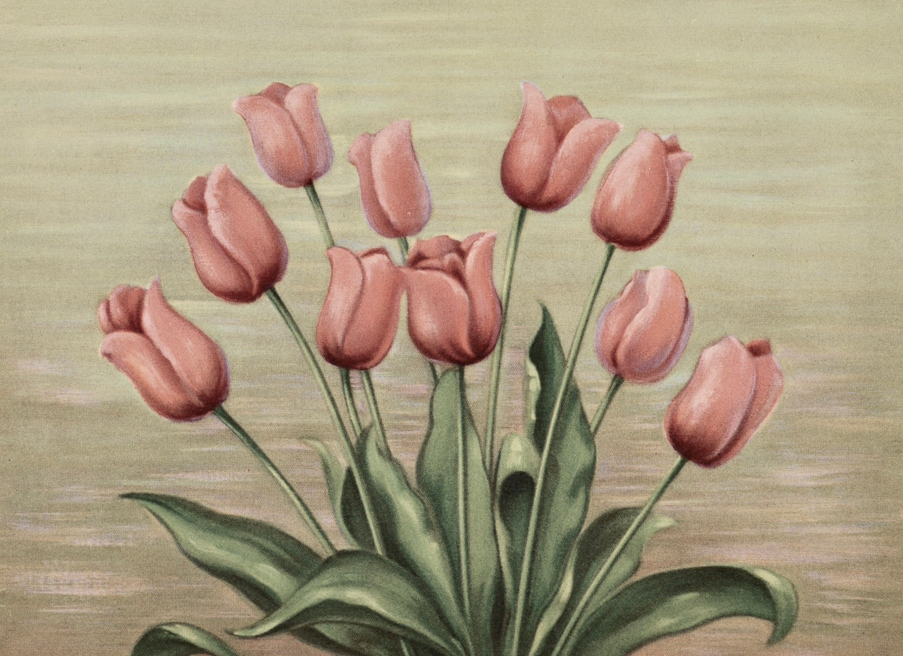 Vinyl Decal, Tulips Flower Wall Art Print, Unframed Still Life Painting Picture, Aesthetic Home Deco