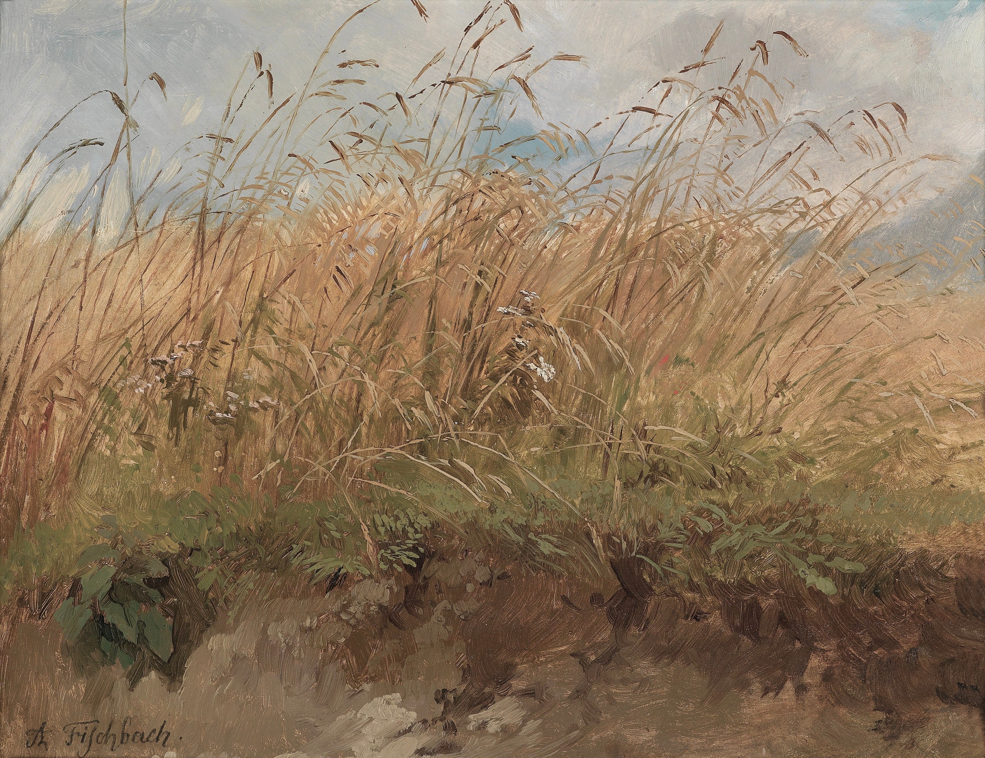 Vinyl Decal, Vintage Farmhouse Grass Landscape Canvas Poster (5" x 7")