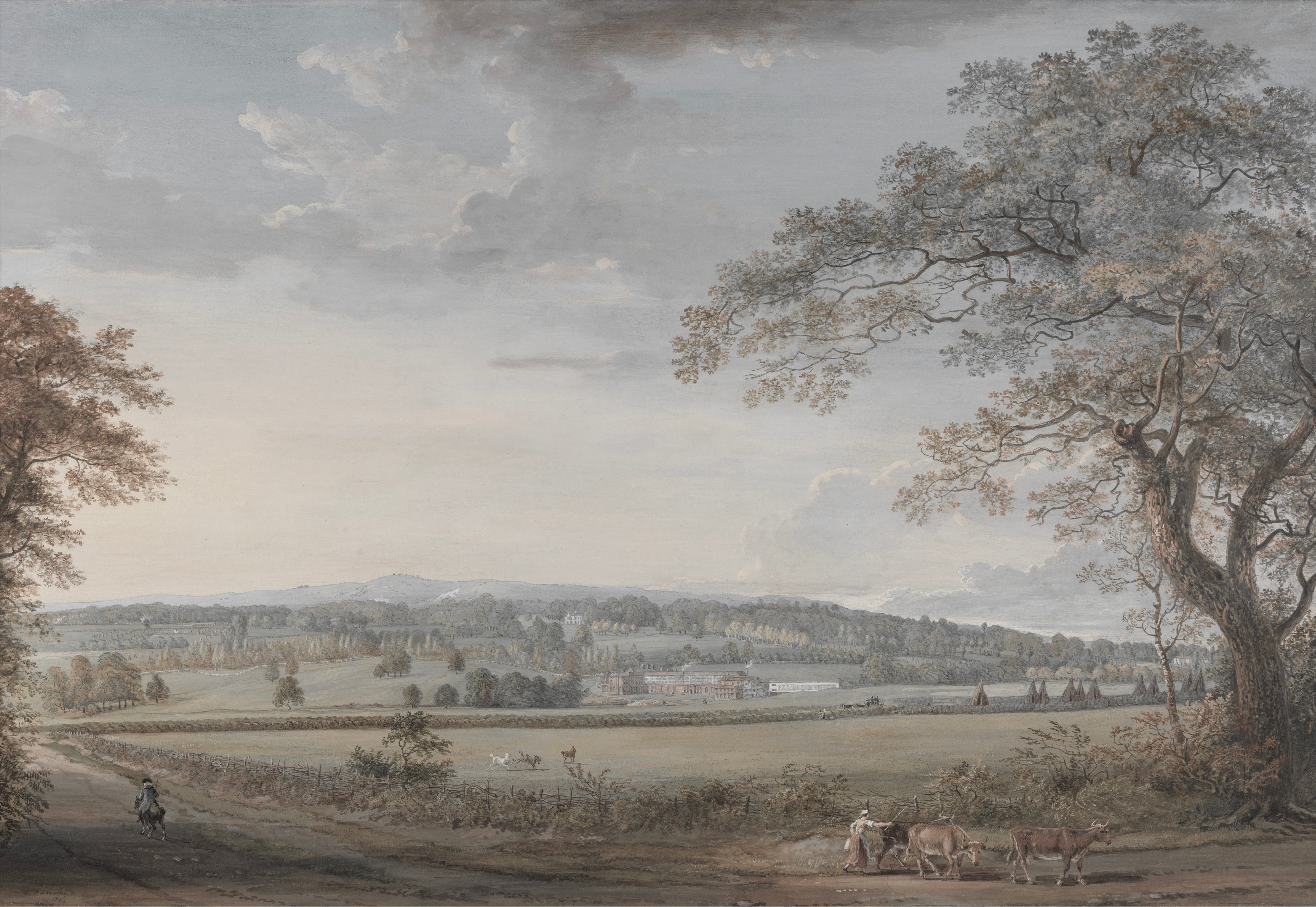 Vinyl Decal, Wall Art Print | Historic Countryside Scene Decor | Classic English Pastoral Artwork fo