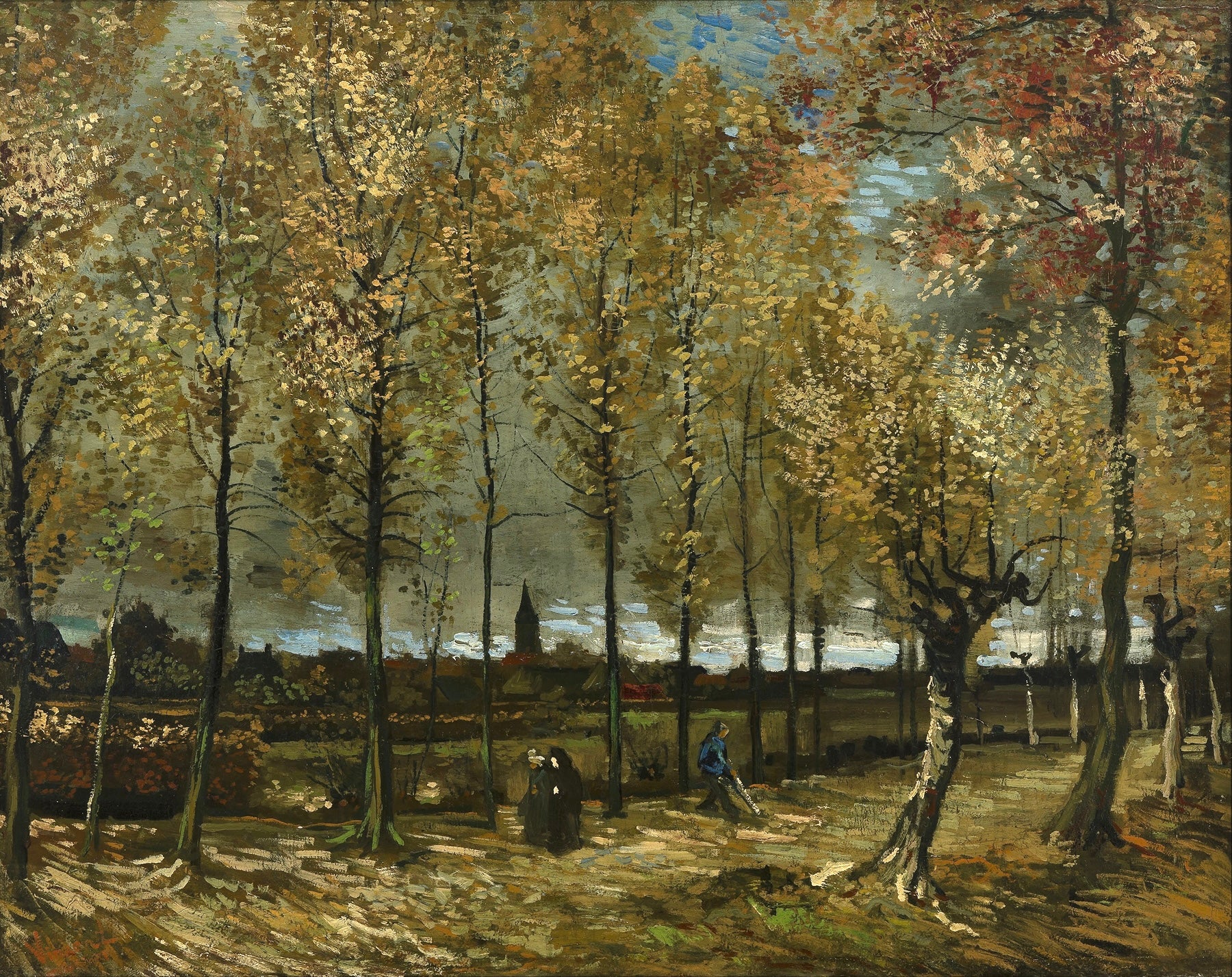 Vinyl Decal, Art Print Lane with Poplars near Nuenen Autumn Landscape Wall Decor Giclee Canvas Repro