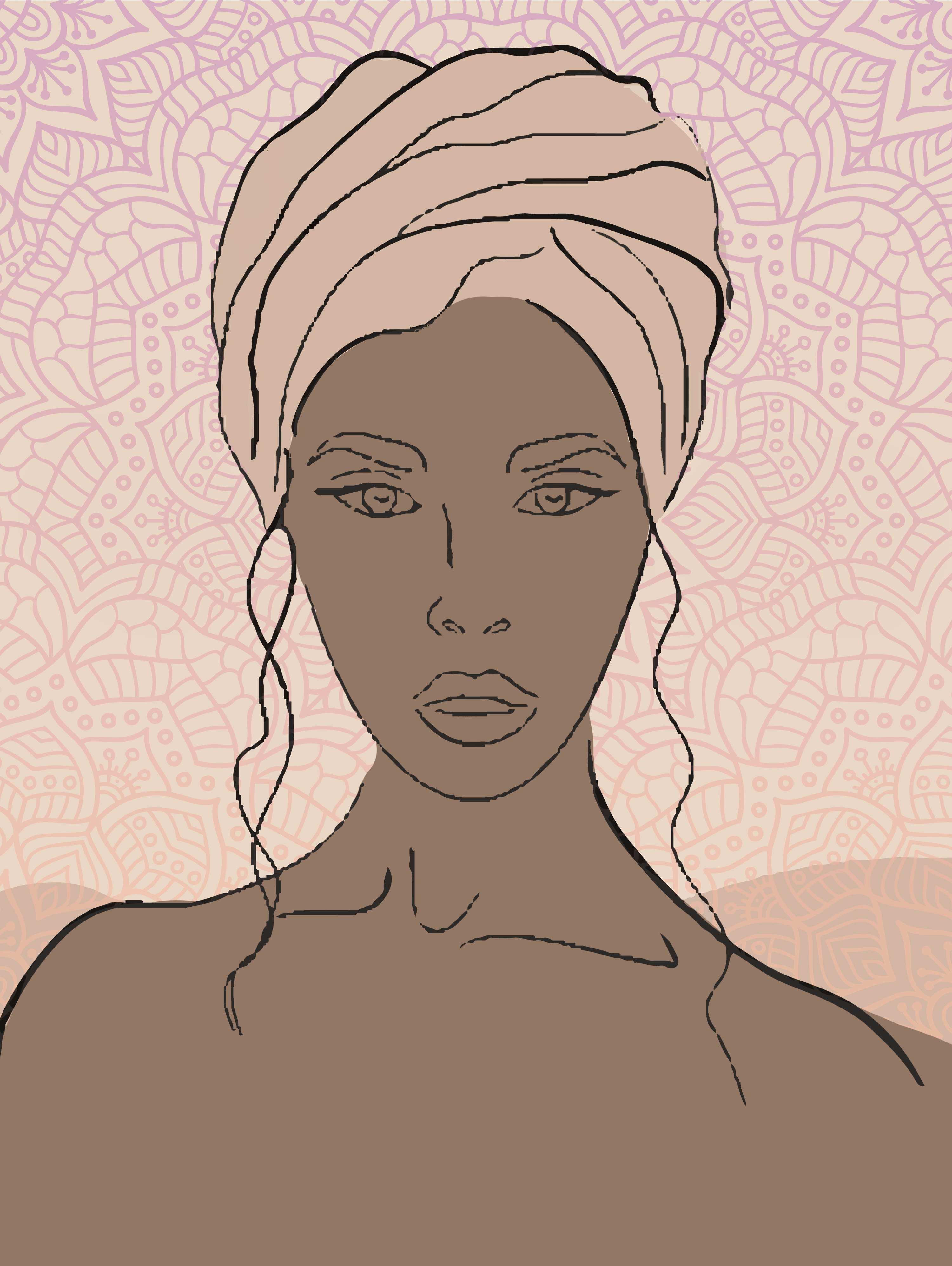 Vinyl Decal, Abstract African Woman Portrait (5" x 7")