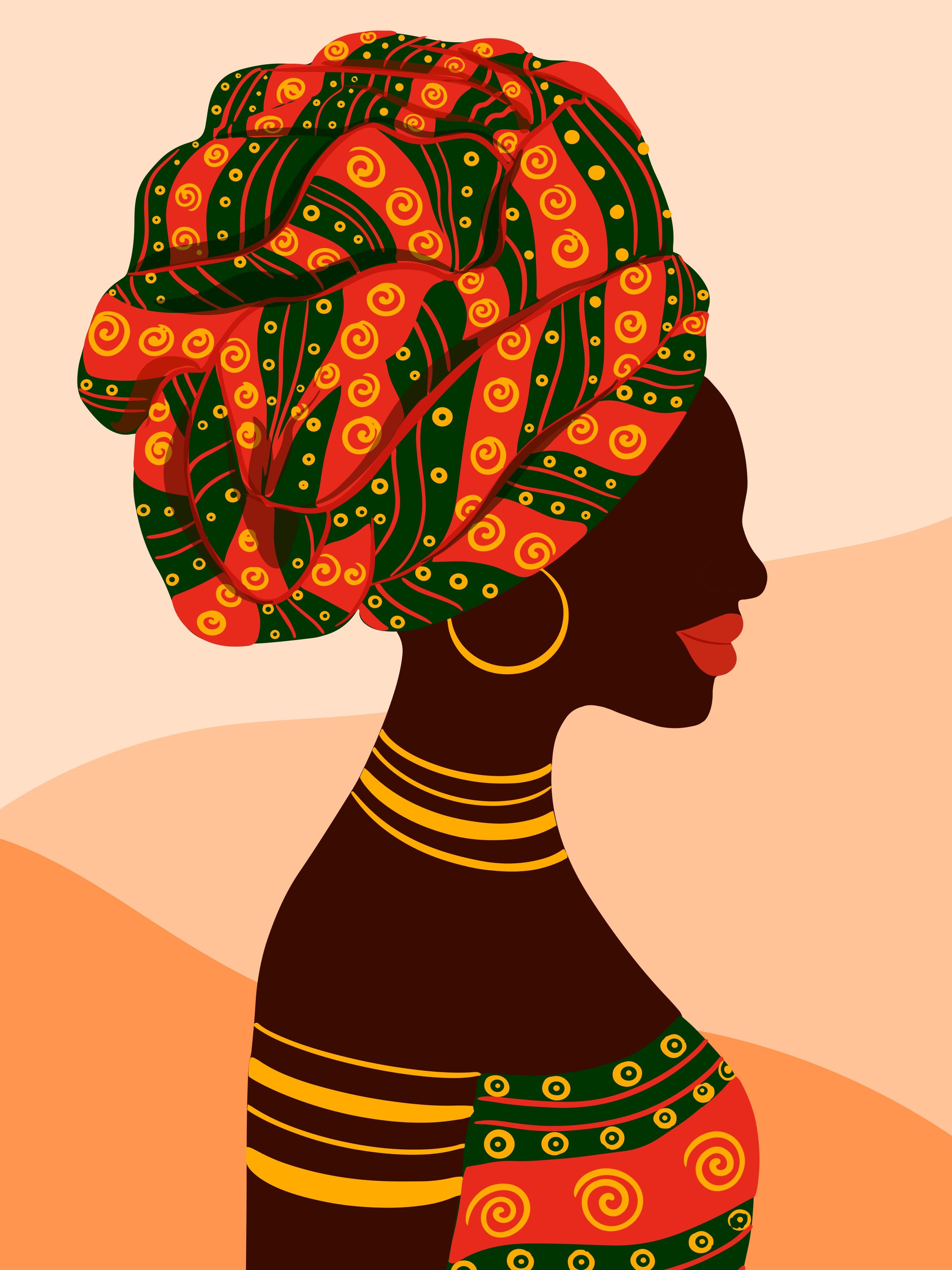 Vinyl Decal, Illustration Of African Elegance (5" x 7")