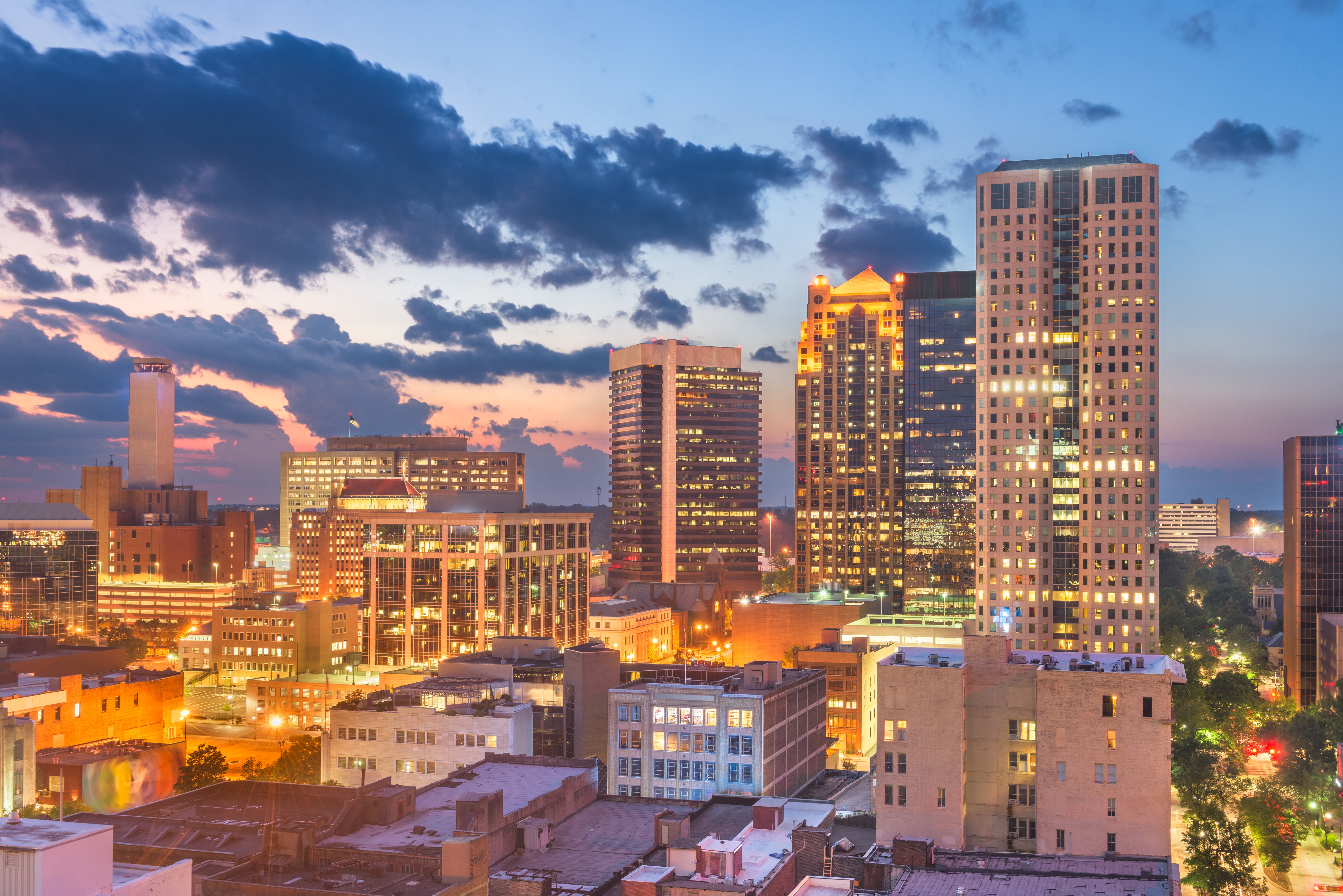 Vinyl Decal, Illuminated Birmingham Skyline (5" x 7")
