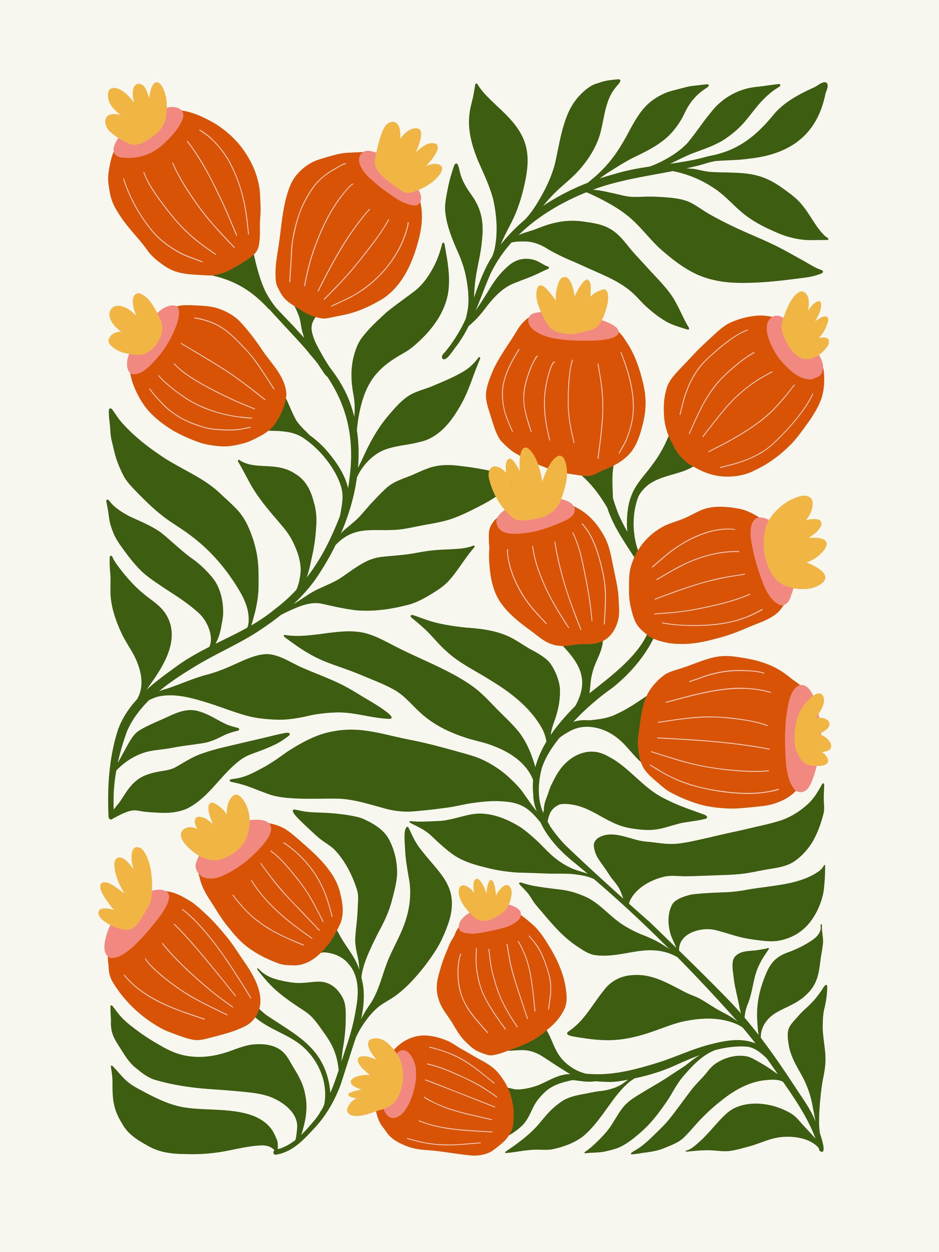 Vinyl Decal, Modern Botanical Art (5" x 7")