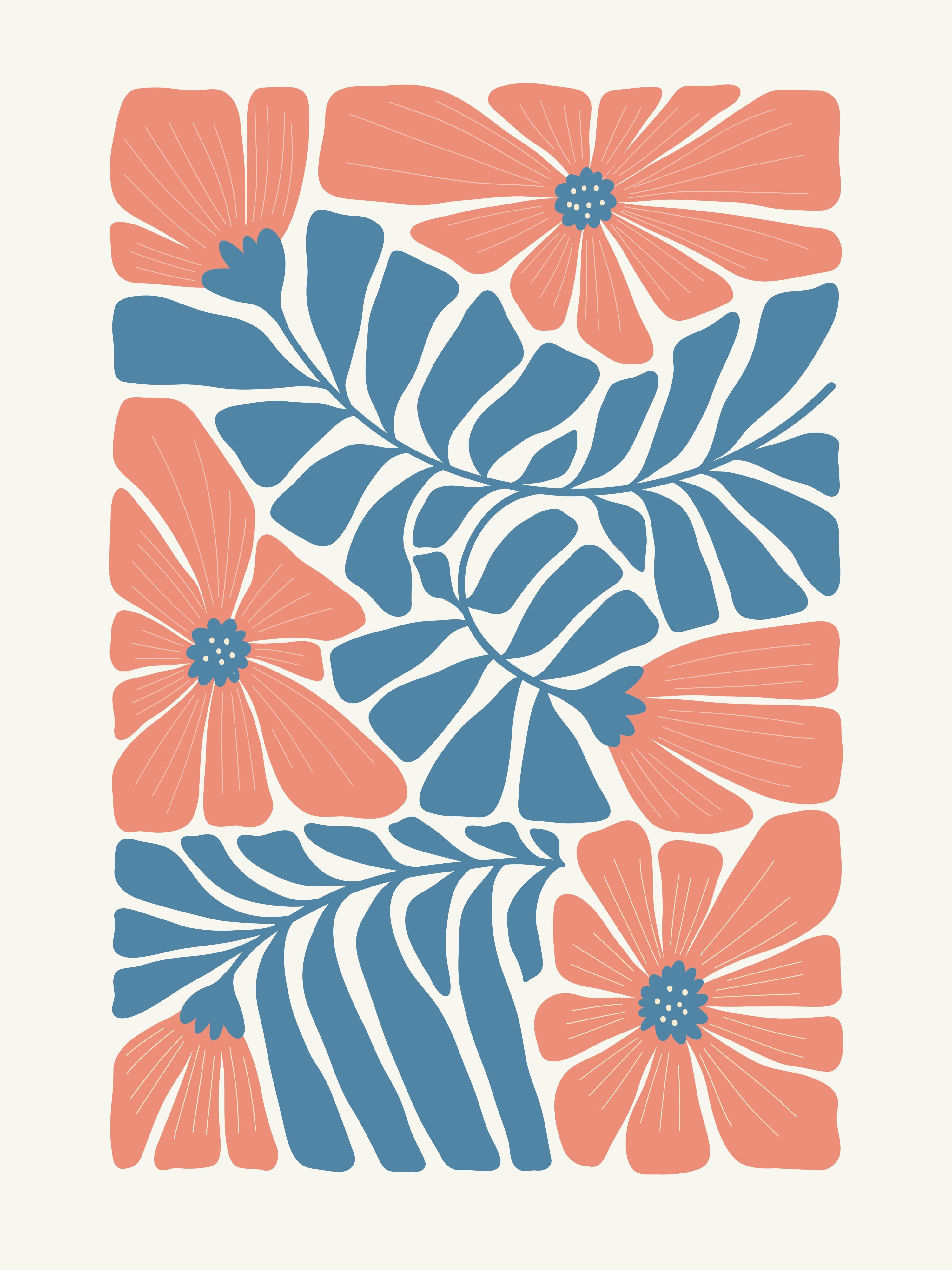 Vinyl Decal, Vibrant Summer Bloom Art (5" x 7")