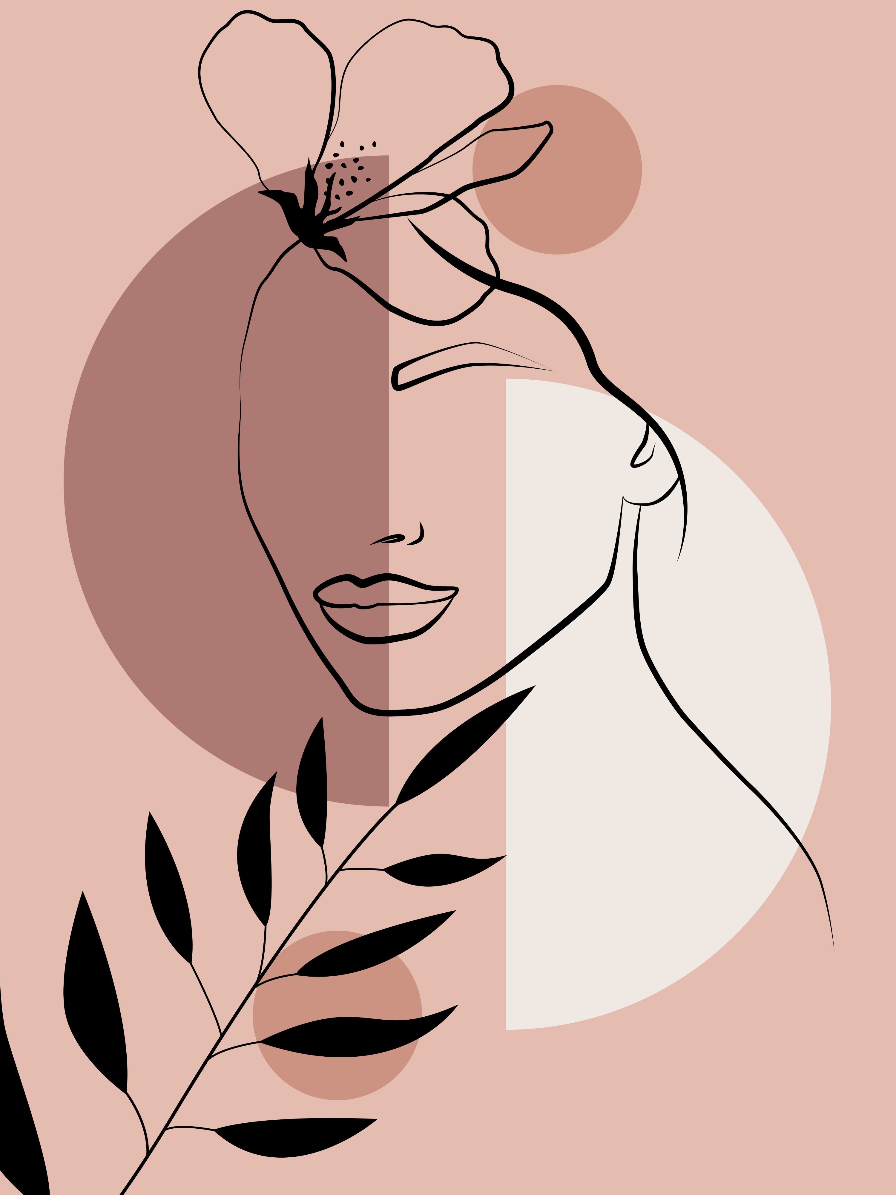 Vinyl Decal, Beauty With Botanicals (5" x 7")