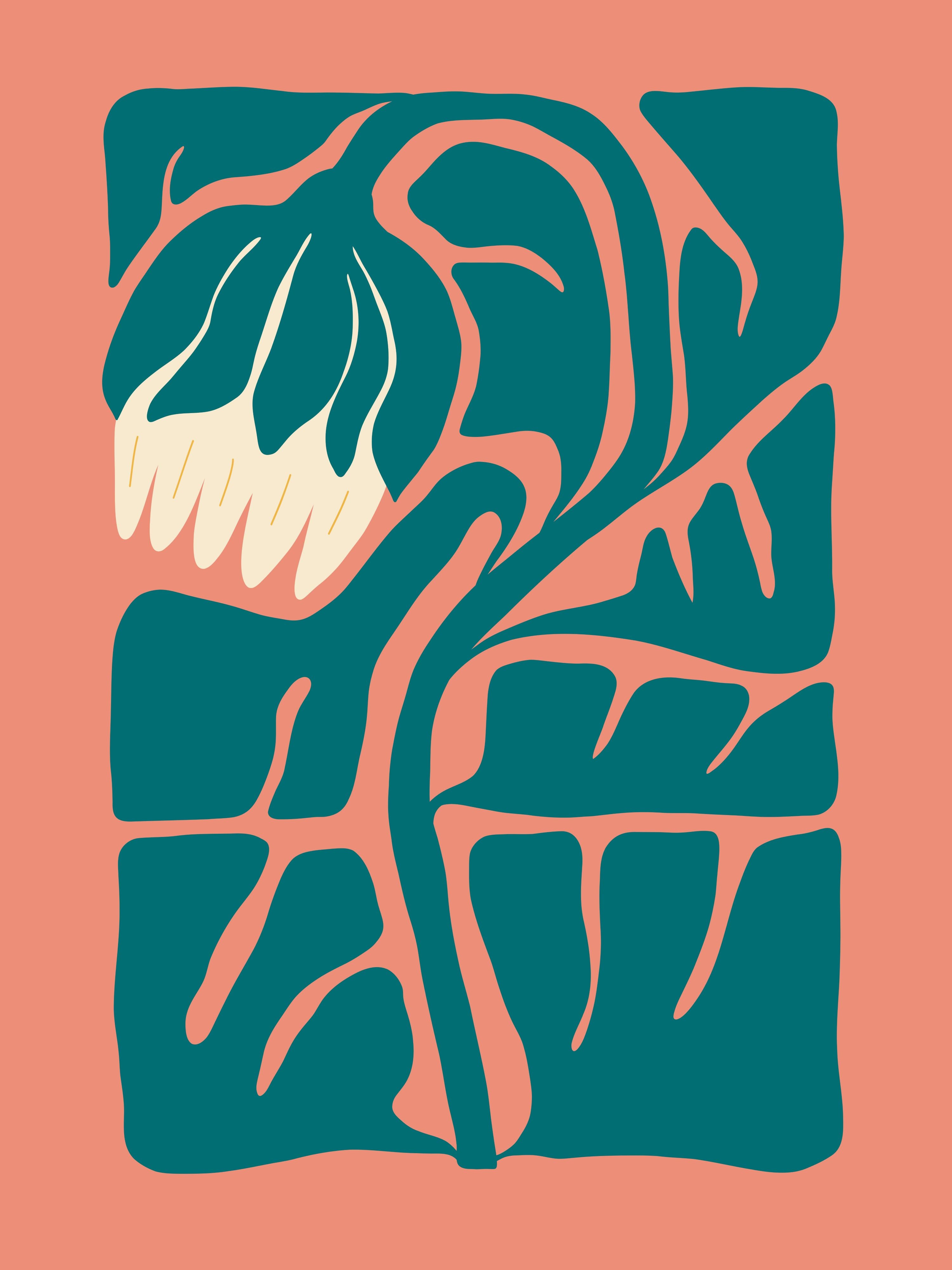 Vinyl Decal, Coral Dreams Art (5" x 7")