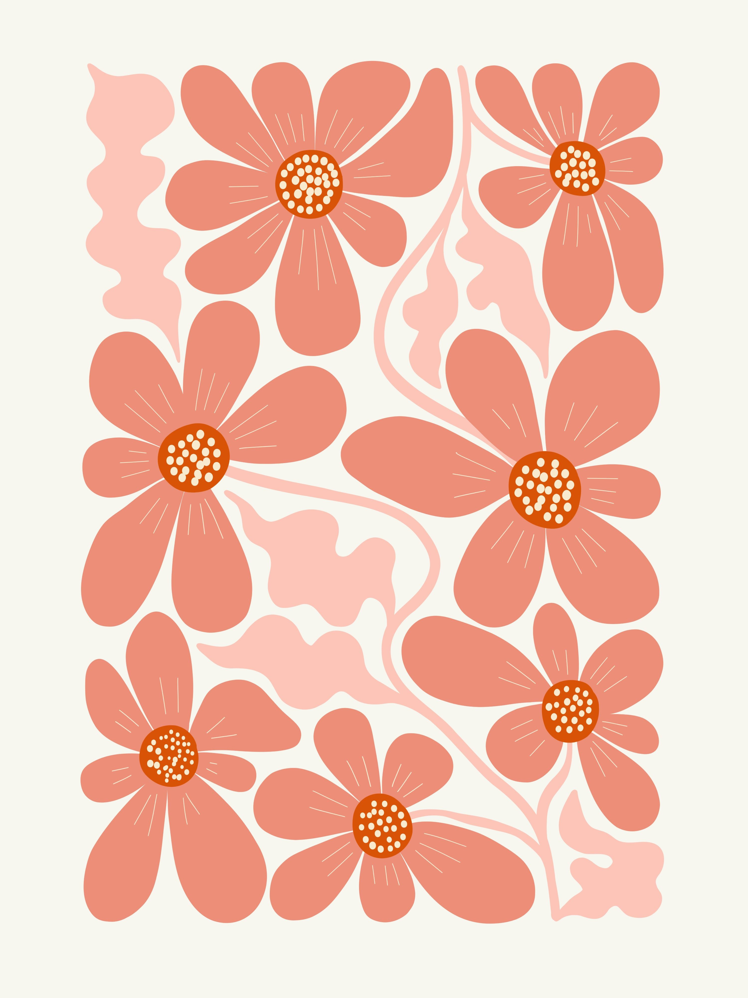 Vinyl Decal, Floral Fantasy Art (5" x 7")