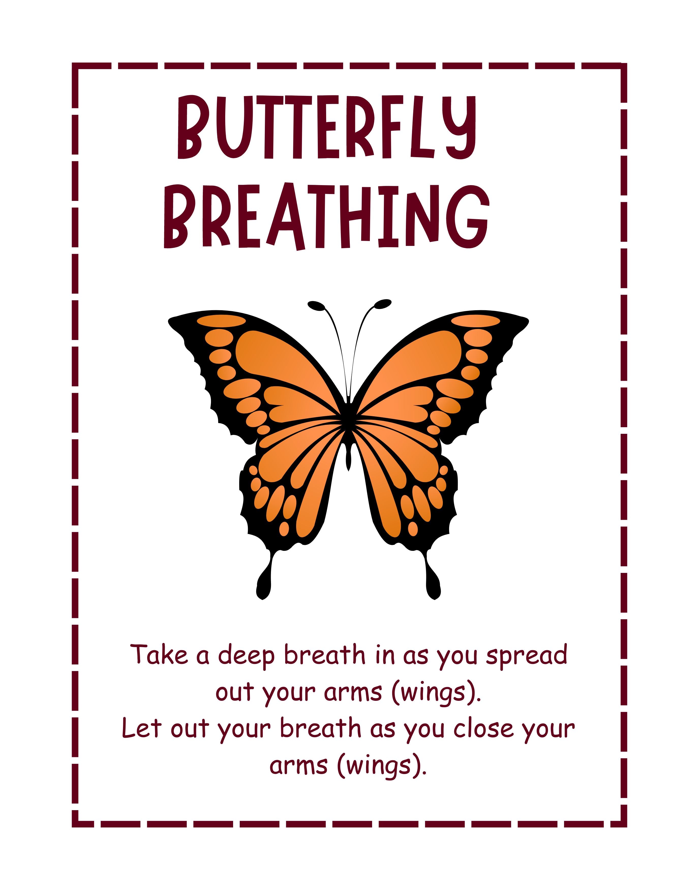 Vinyl Decal, Butterfly Breathing (5" x 7")