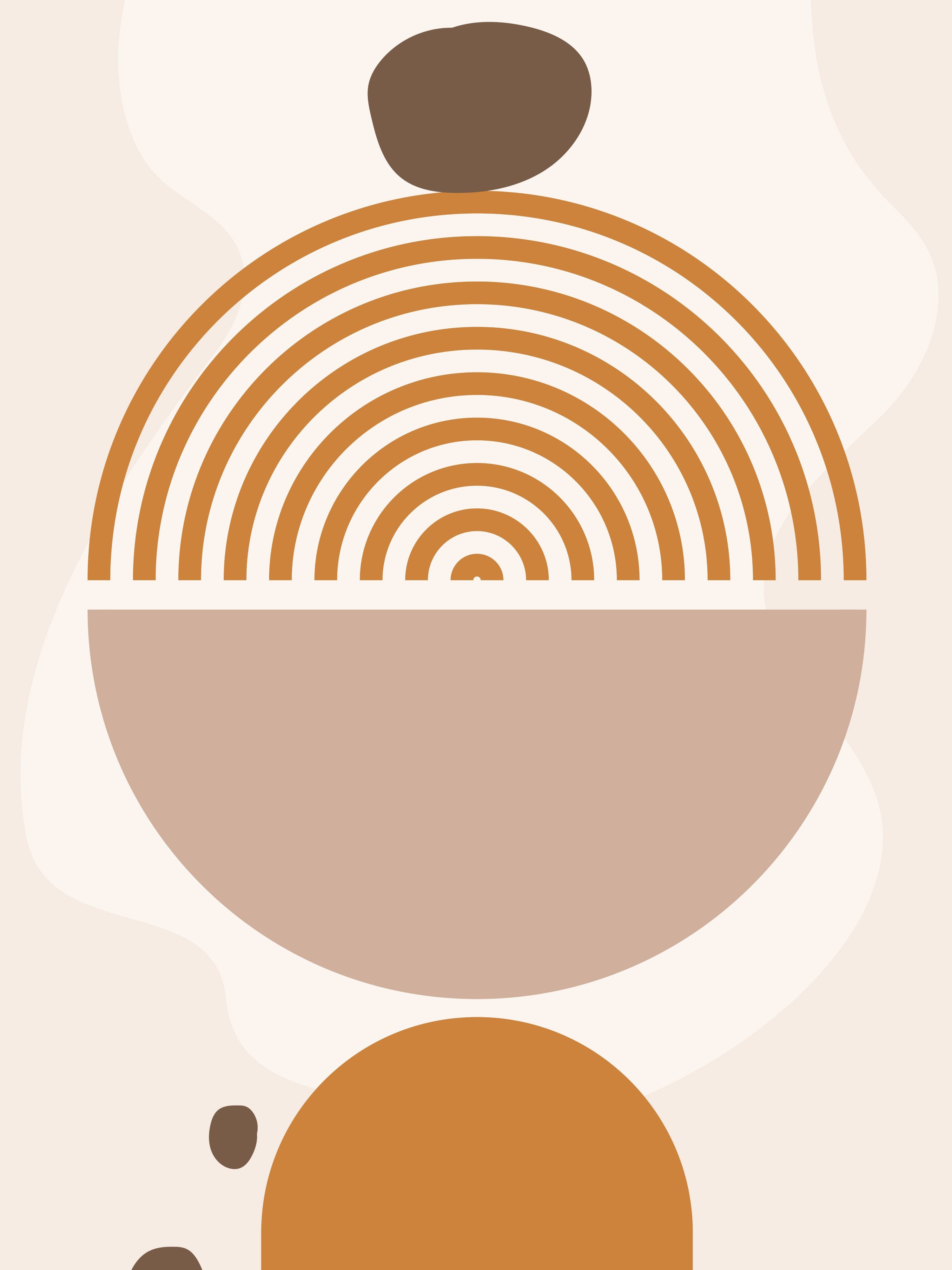 Vinyl Decal, Burnt Orange Sun Art (5" x 7")