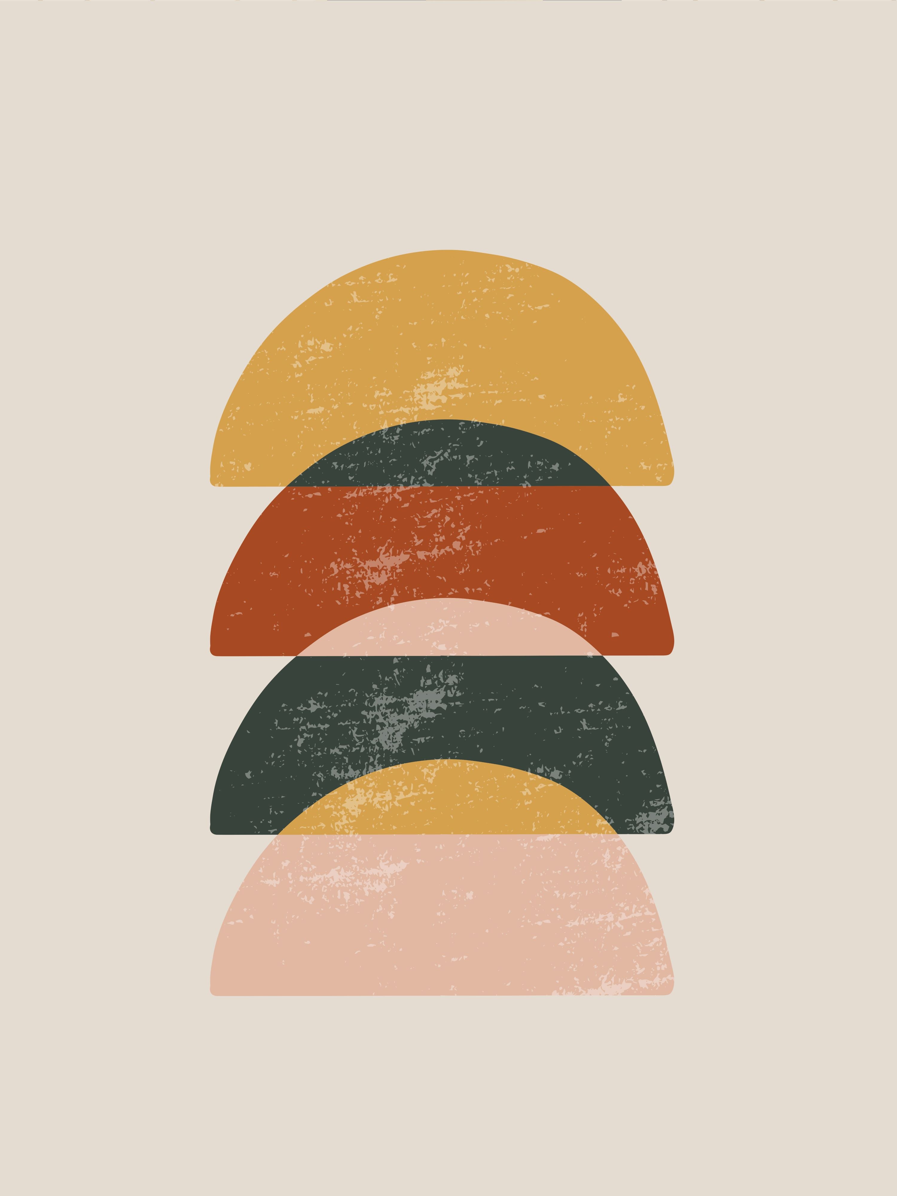 Vinyl Decal, Stacked Domes Art (5" x 7")