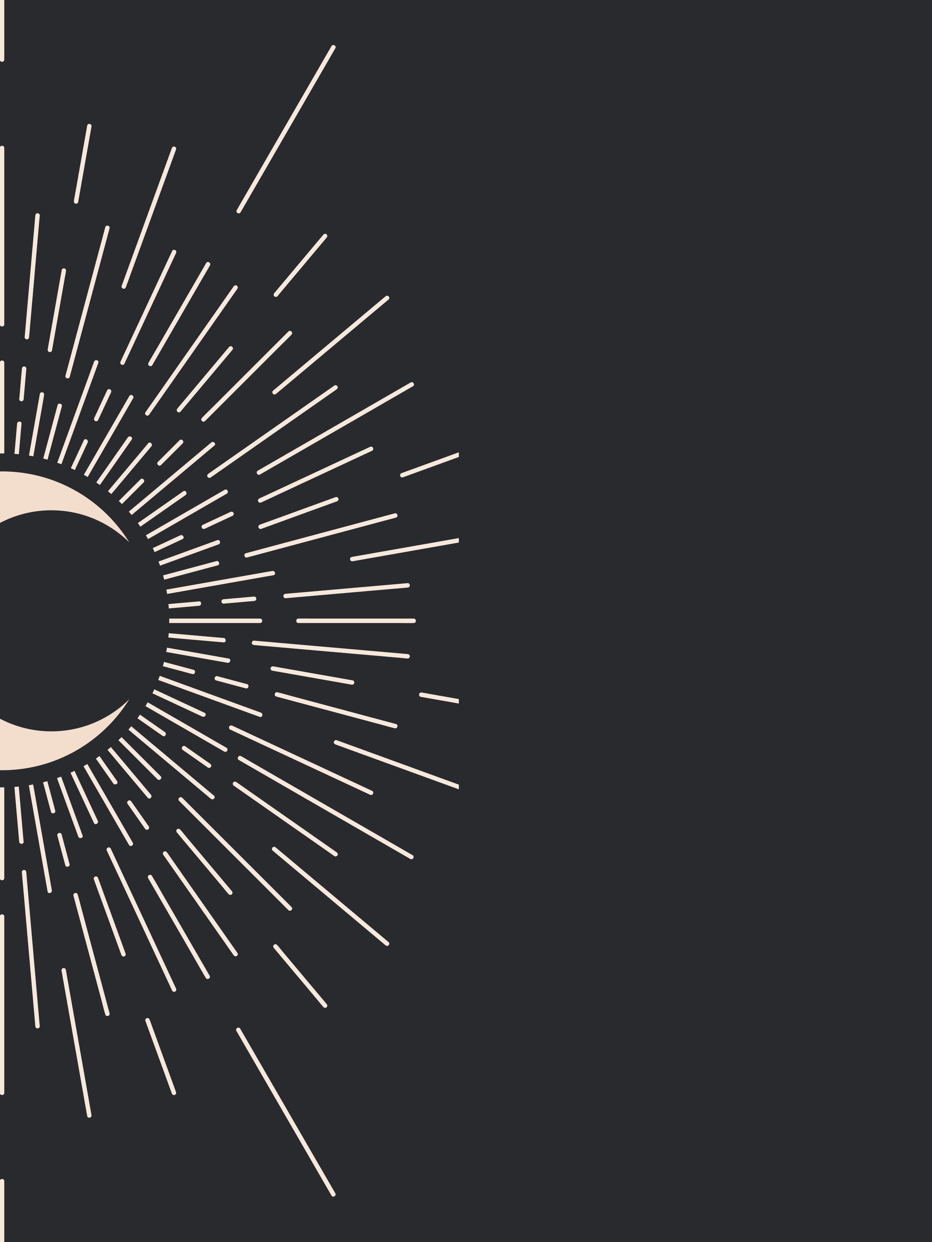 Vinyl Decal, Moon Phase Sunburst (5" x 7")