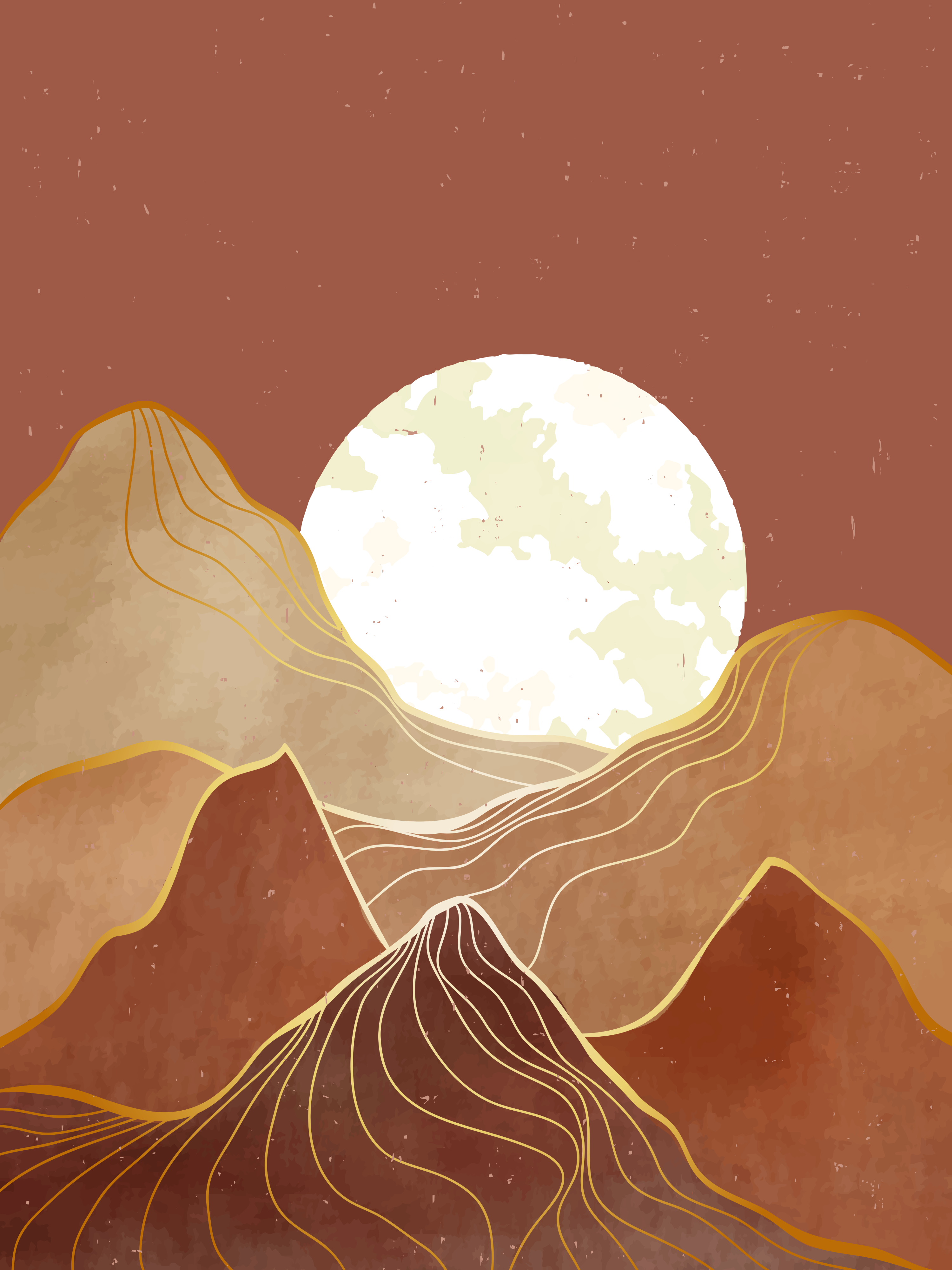 Vinyl Decal, Night Desert Scene (5" x 7")