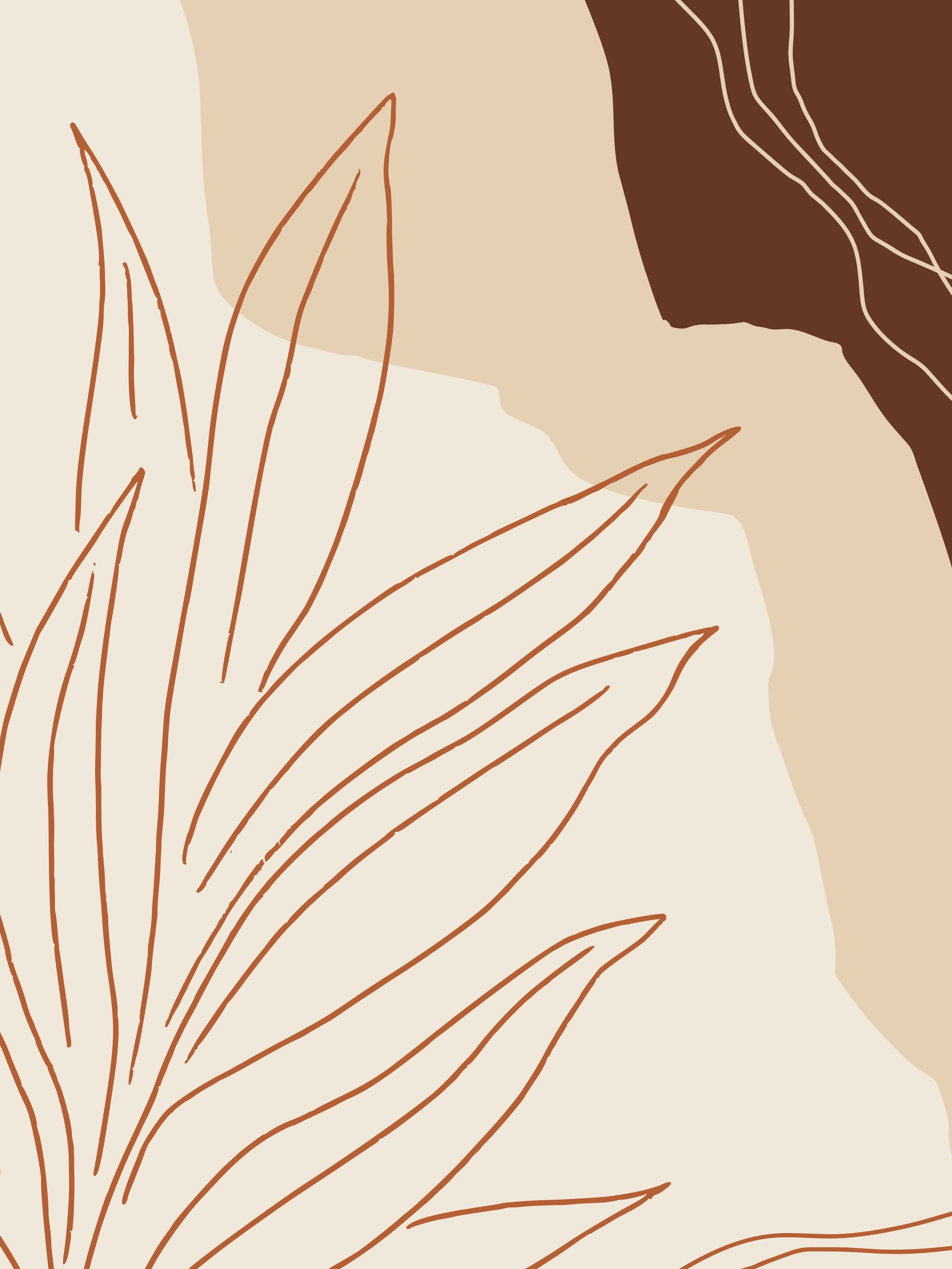 Vinyl Decal, Palm Leaf Art (5" x 7")