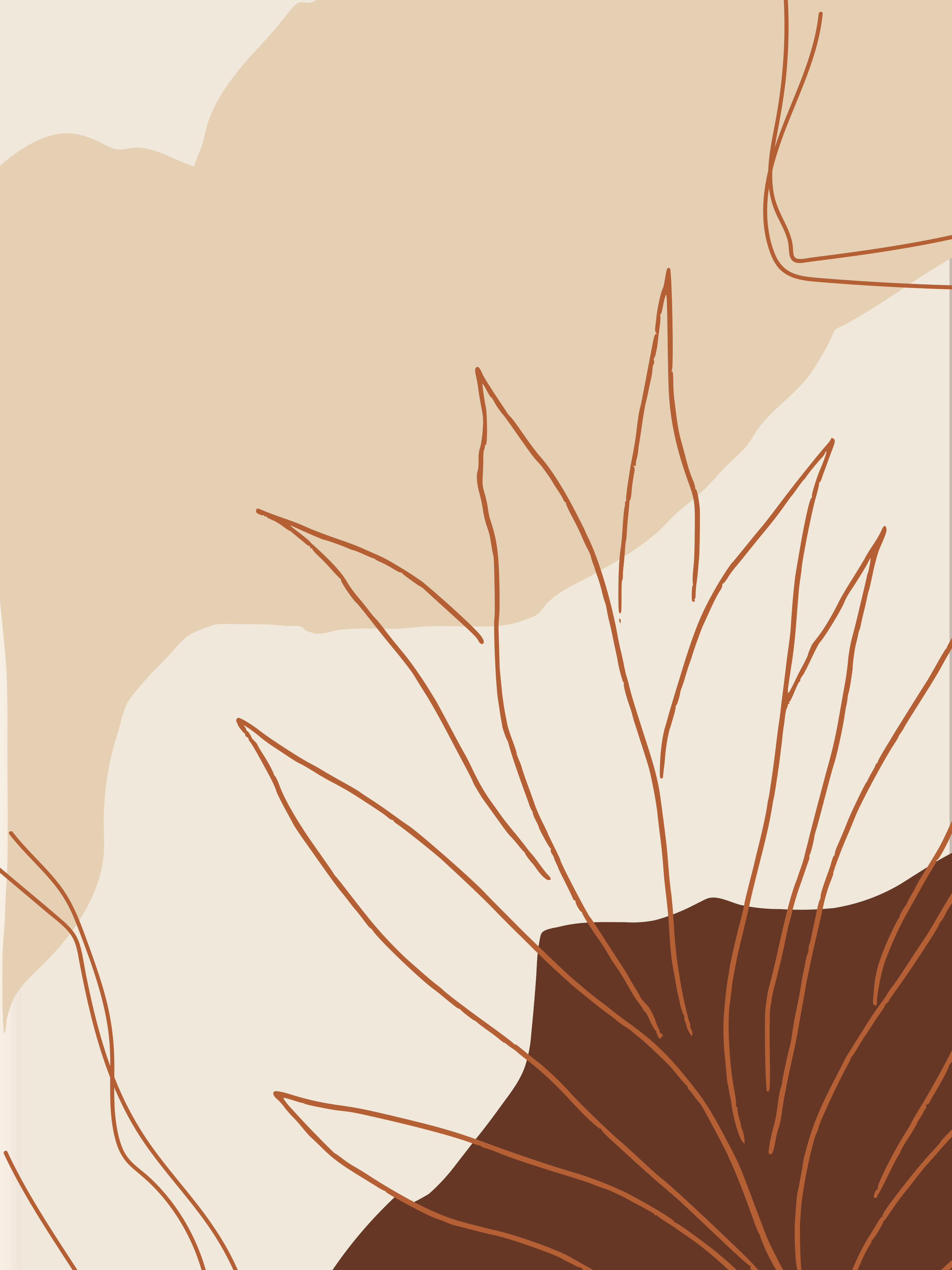 Vinyl Decal, Abstract Spiky Leaf (5" x 7")