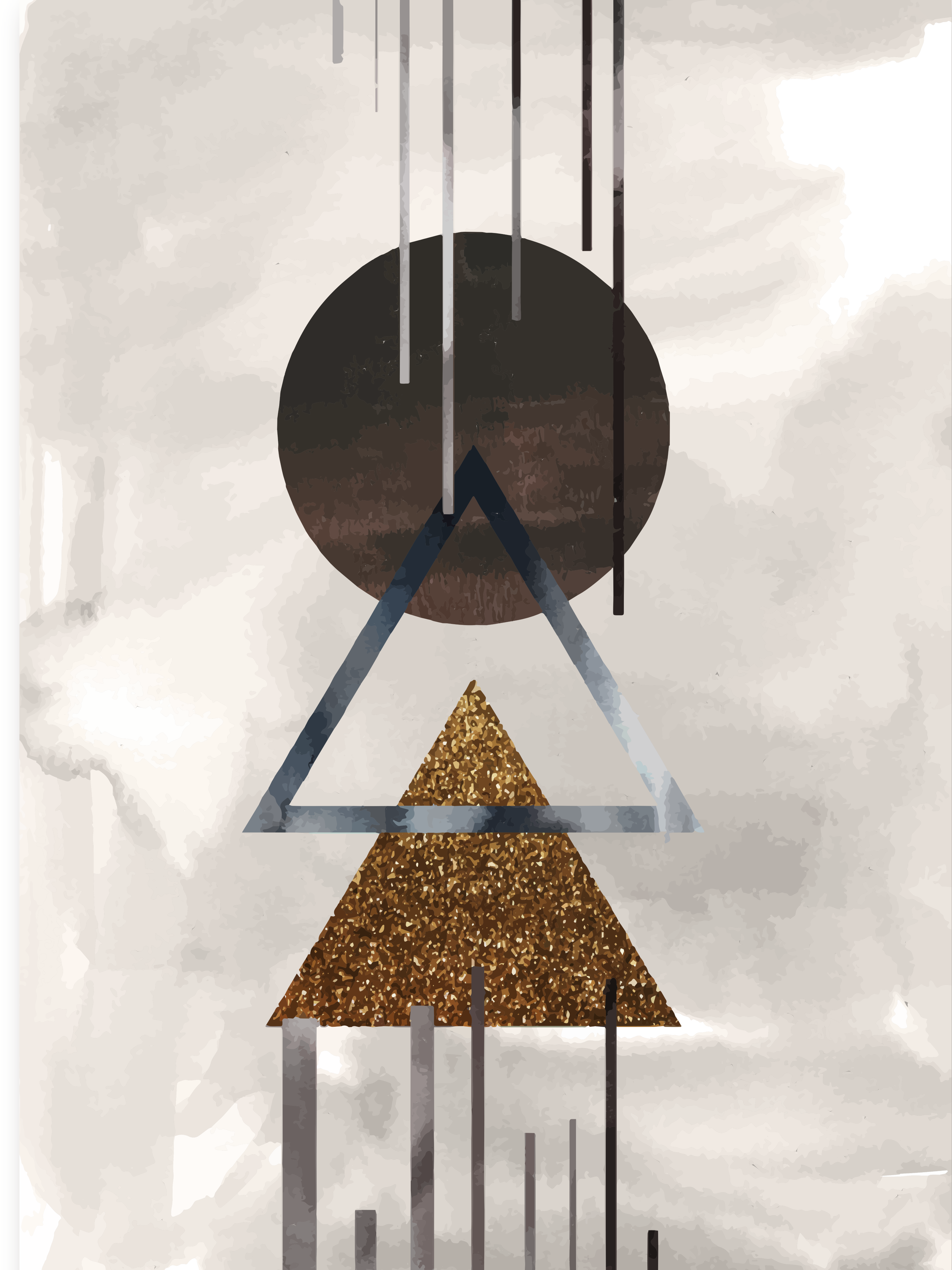 Vinyl Decal, Geometric Shapes And Lines (5" x 7")