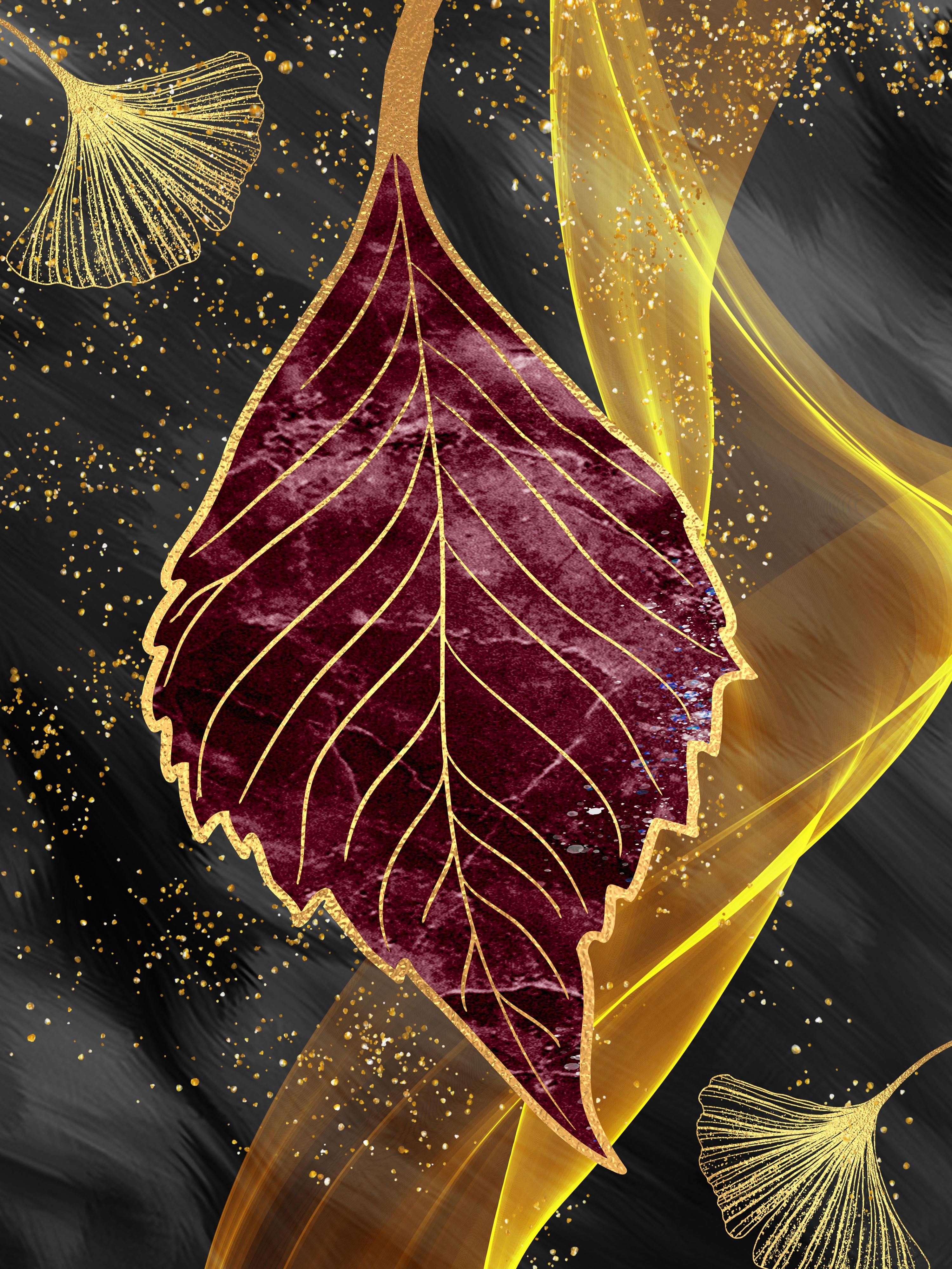 Vinyl Decal, Abstract Autumn Foliage (5" x 7")