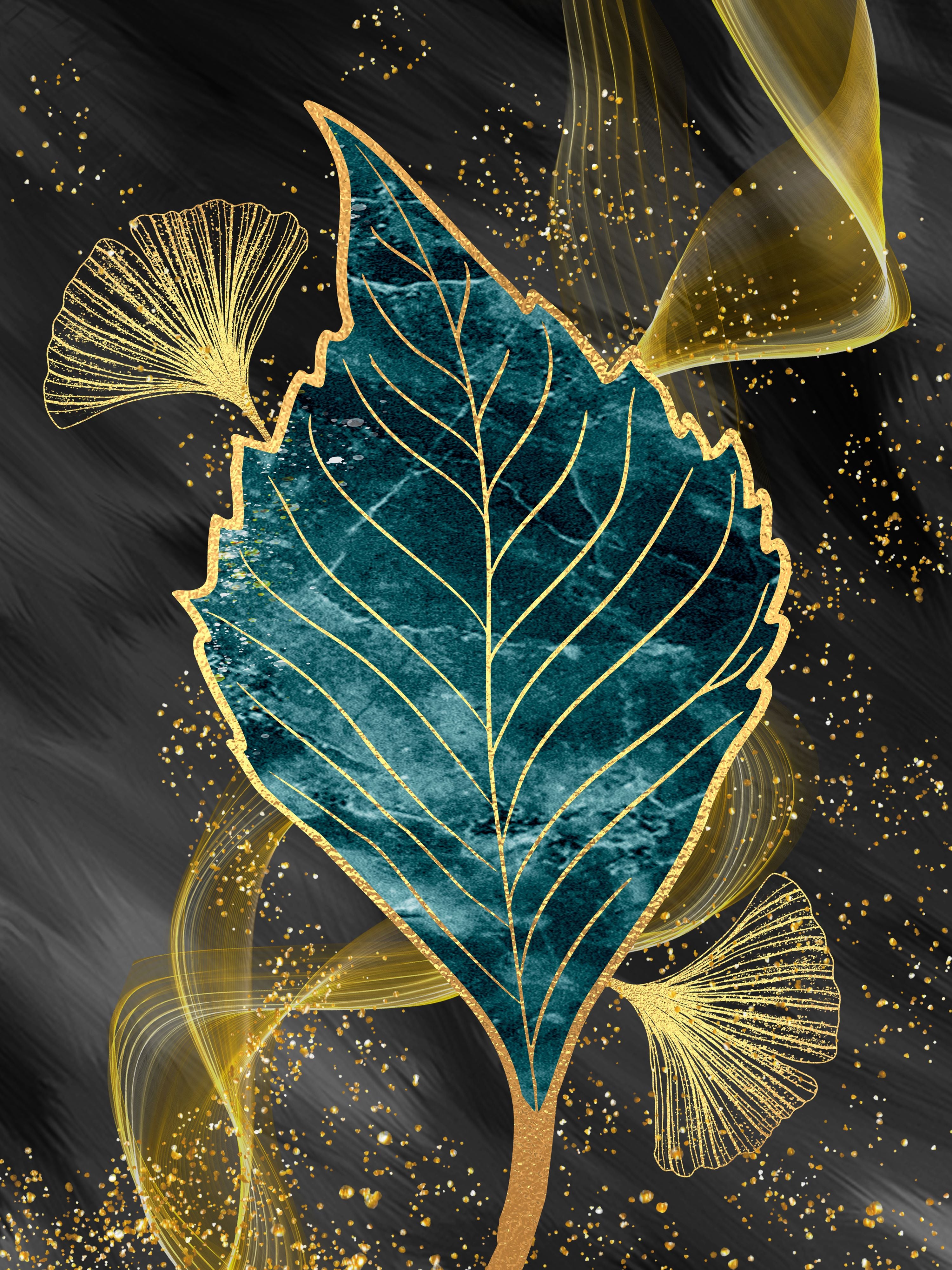 Vinyl Decal, Abstract Autumn Foliage (5" x 7")
