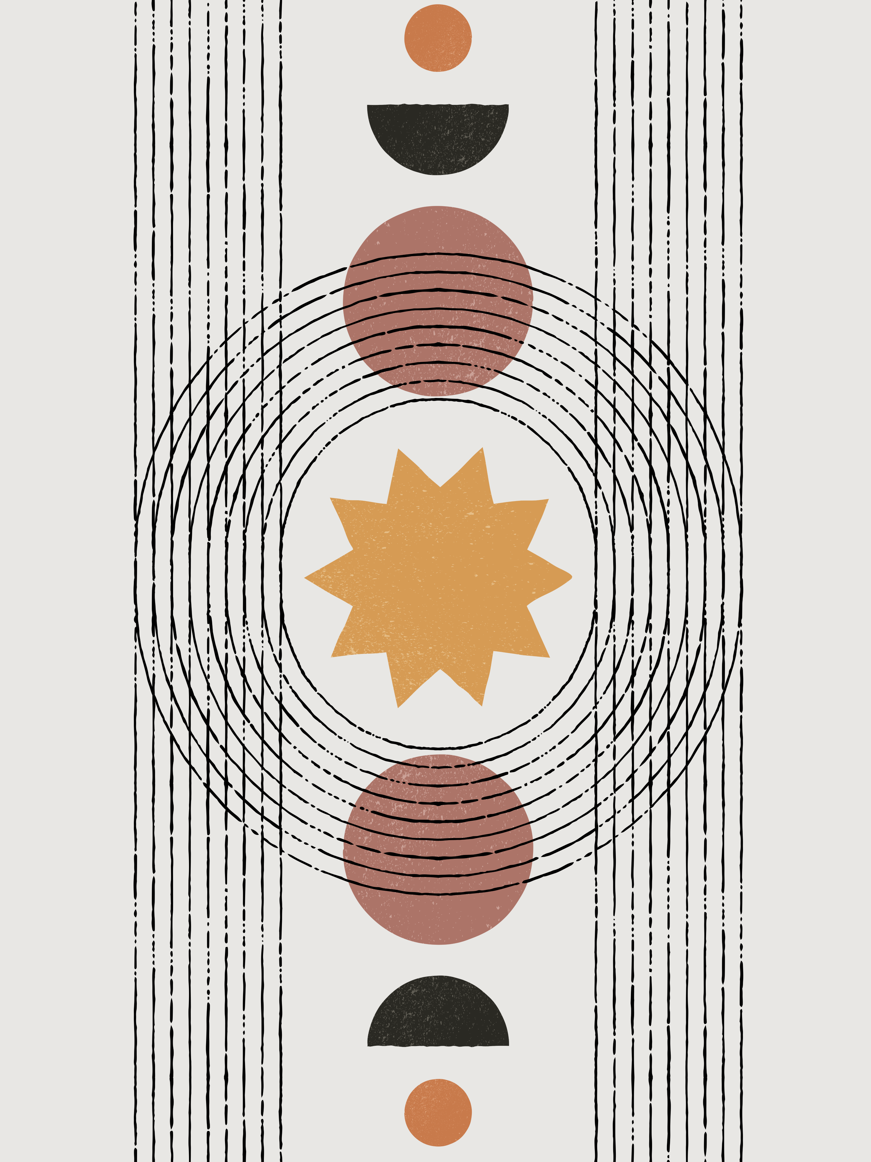 Vinyl Decal, Abstract Geometric Arches (5" x 7")