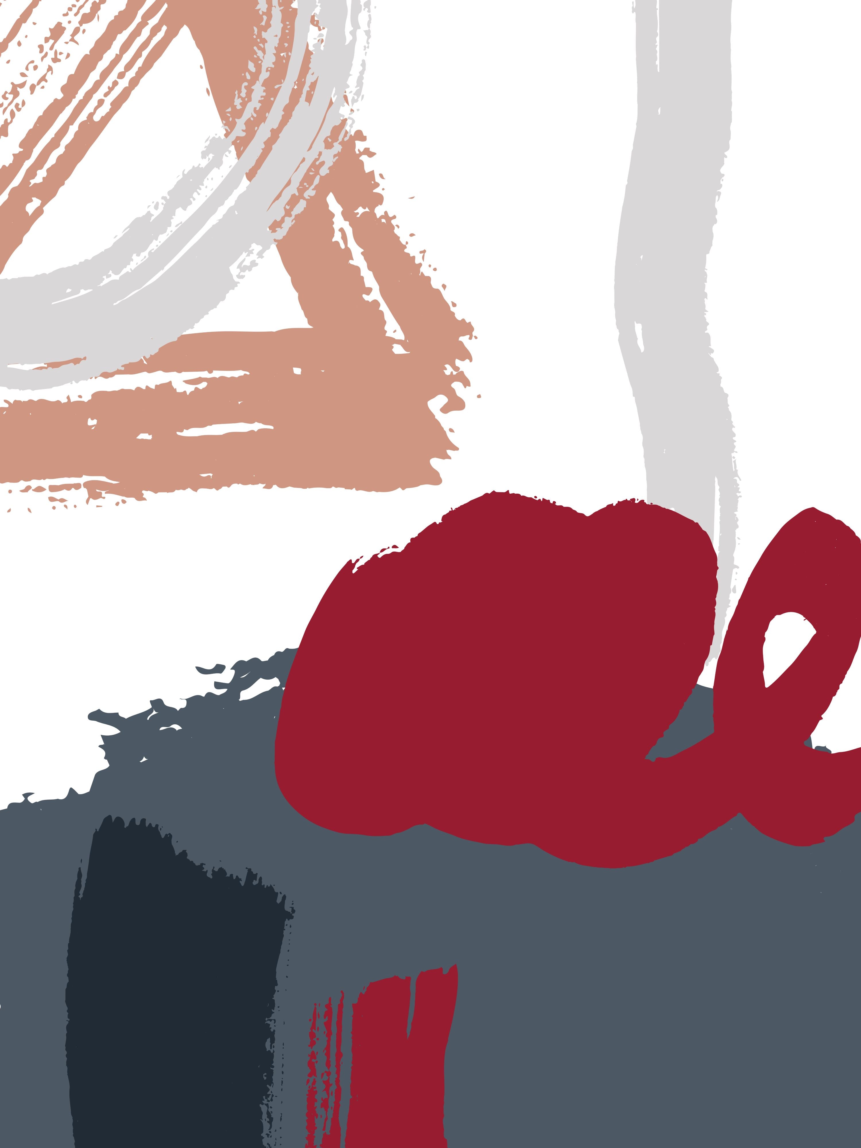 Vinyl Decal, Abstract Brush Strokes.. (5" x 7")
