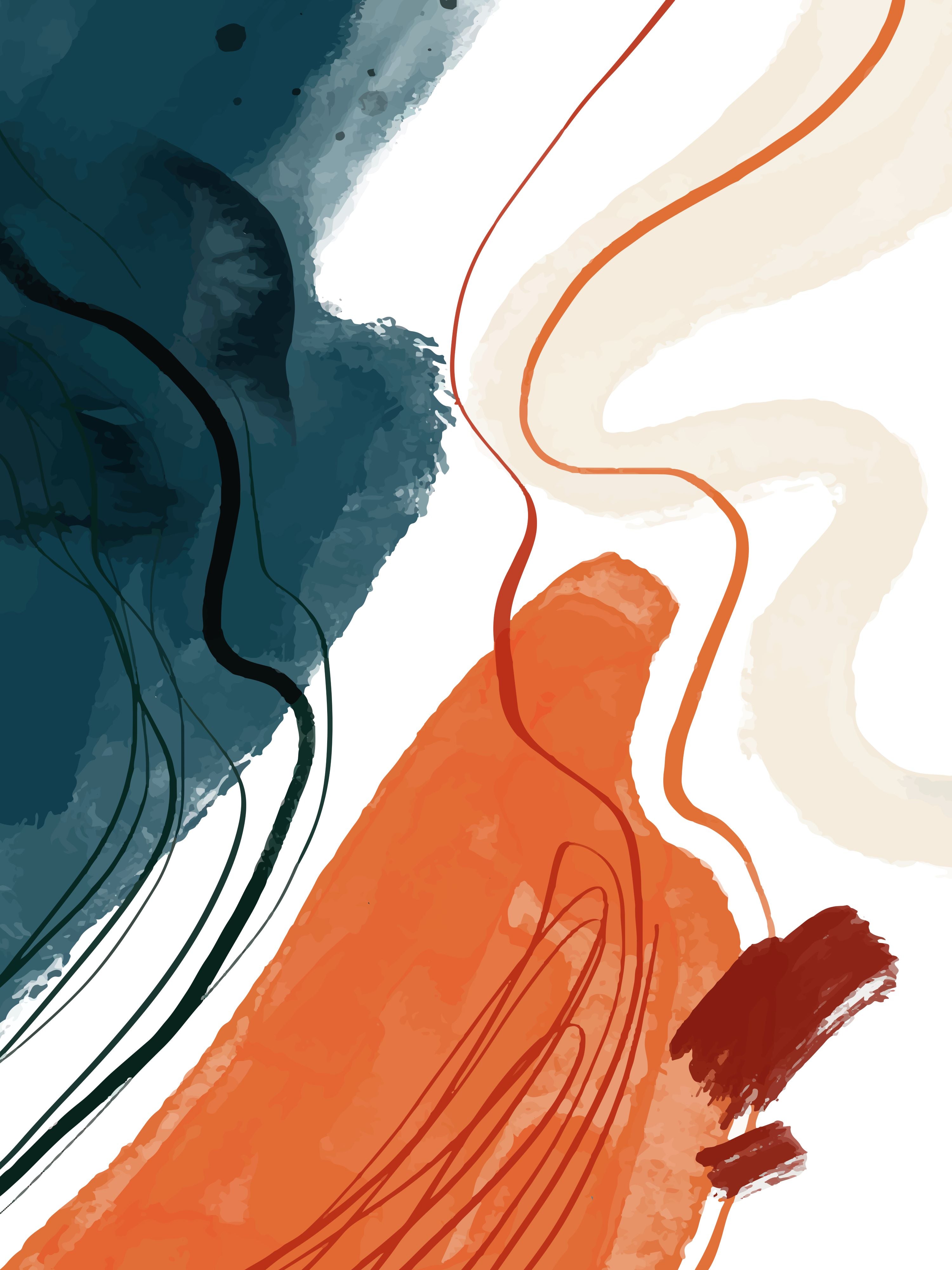 Vinyl Decal, Dynamic Brushwork Art. (5" x 7")