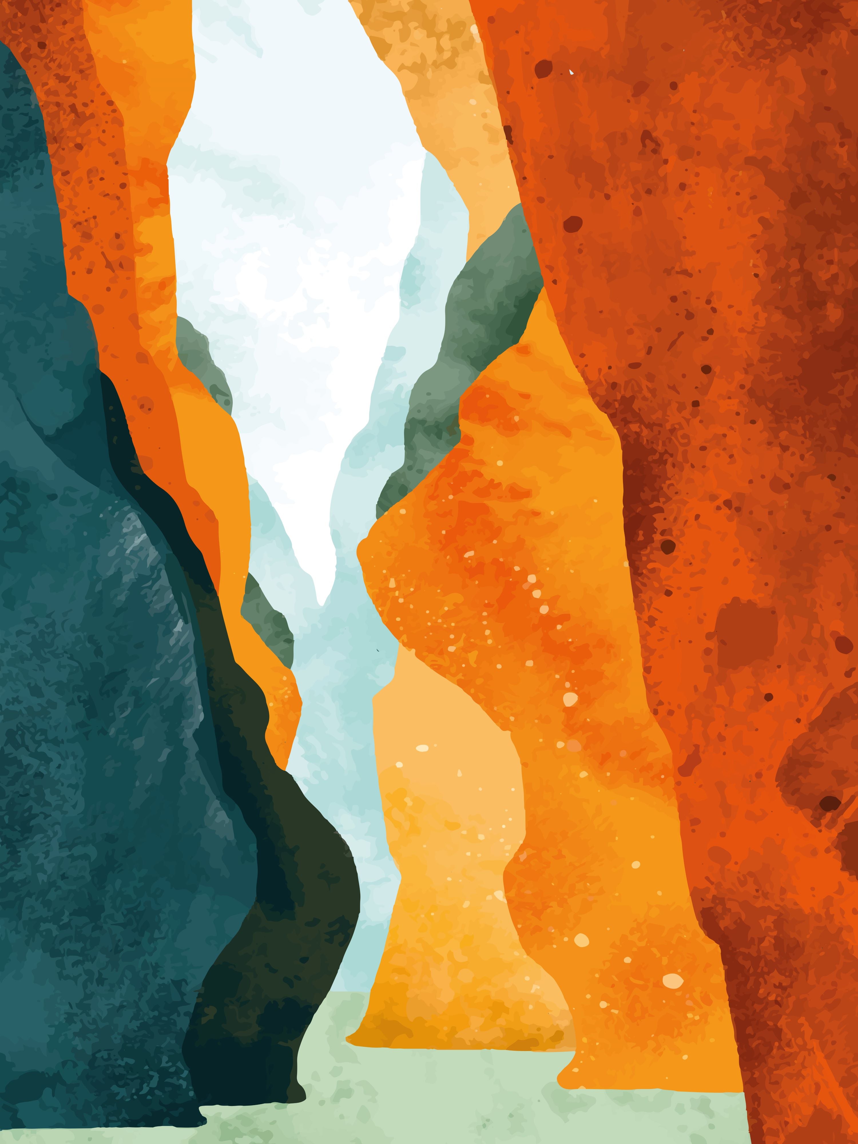 Vinyl Decal, Abstract Canyon Walls (5" x 7")