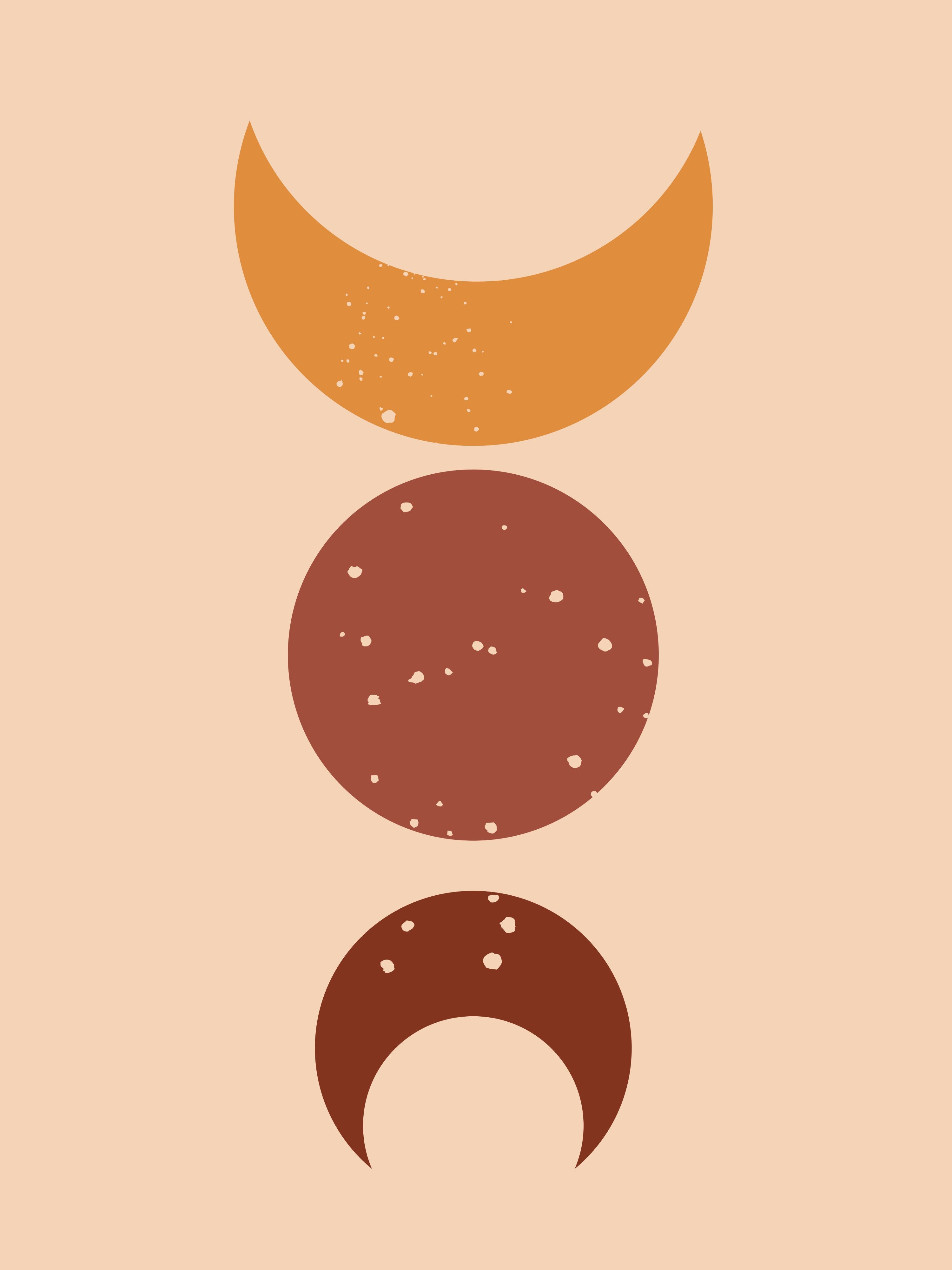 Vinyl Decal, Abstract Moon Phases (5" x 7")