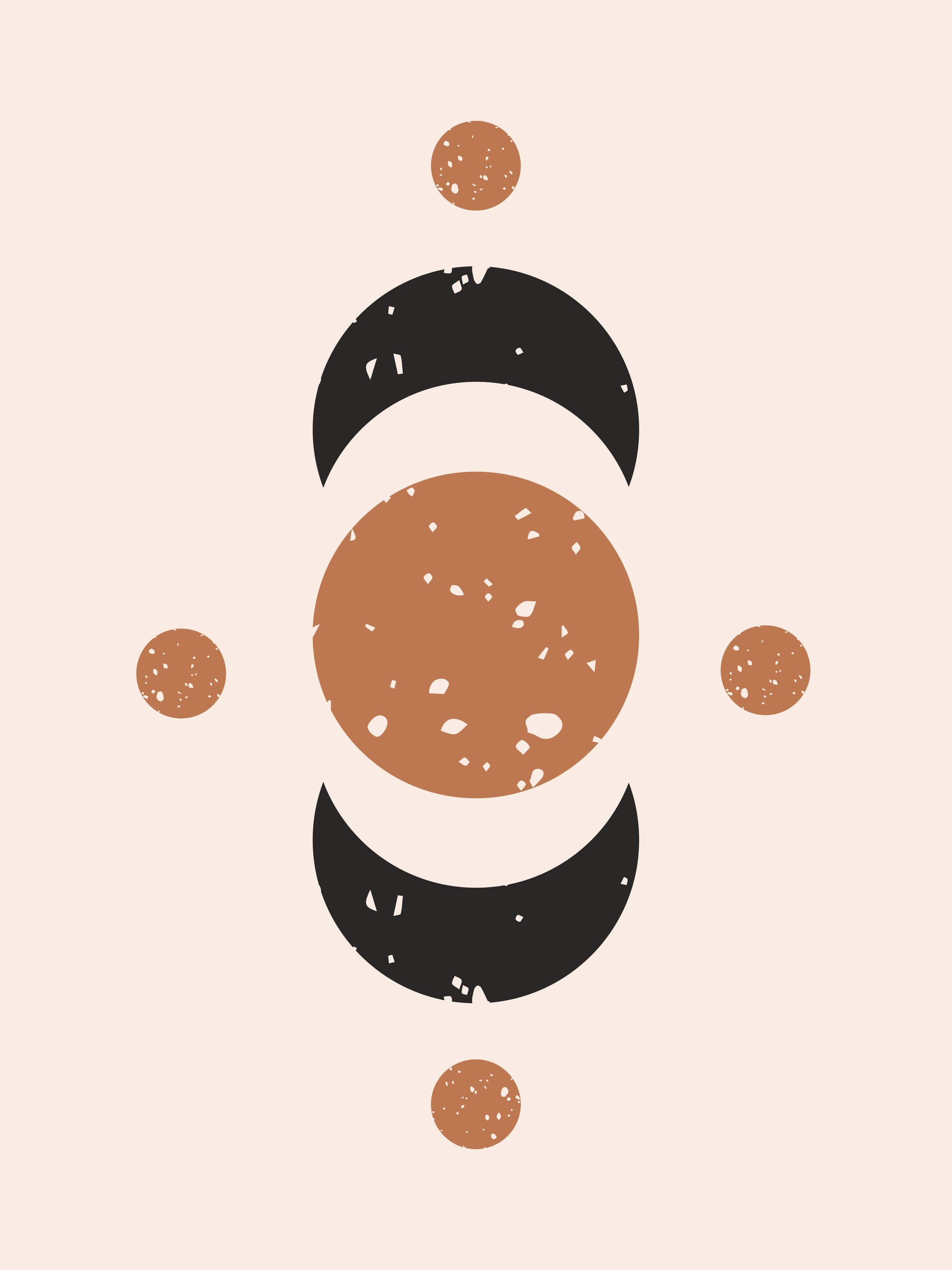 Vinyl Decal, Minimalist Lunar Cycle (5" x 7")