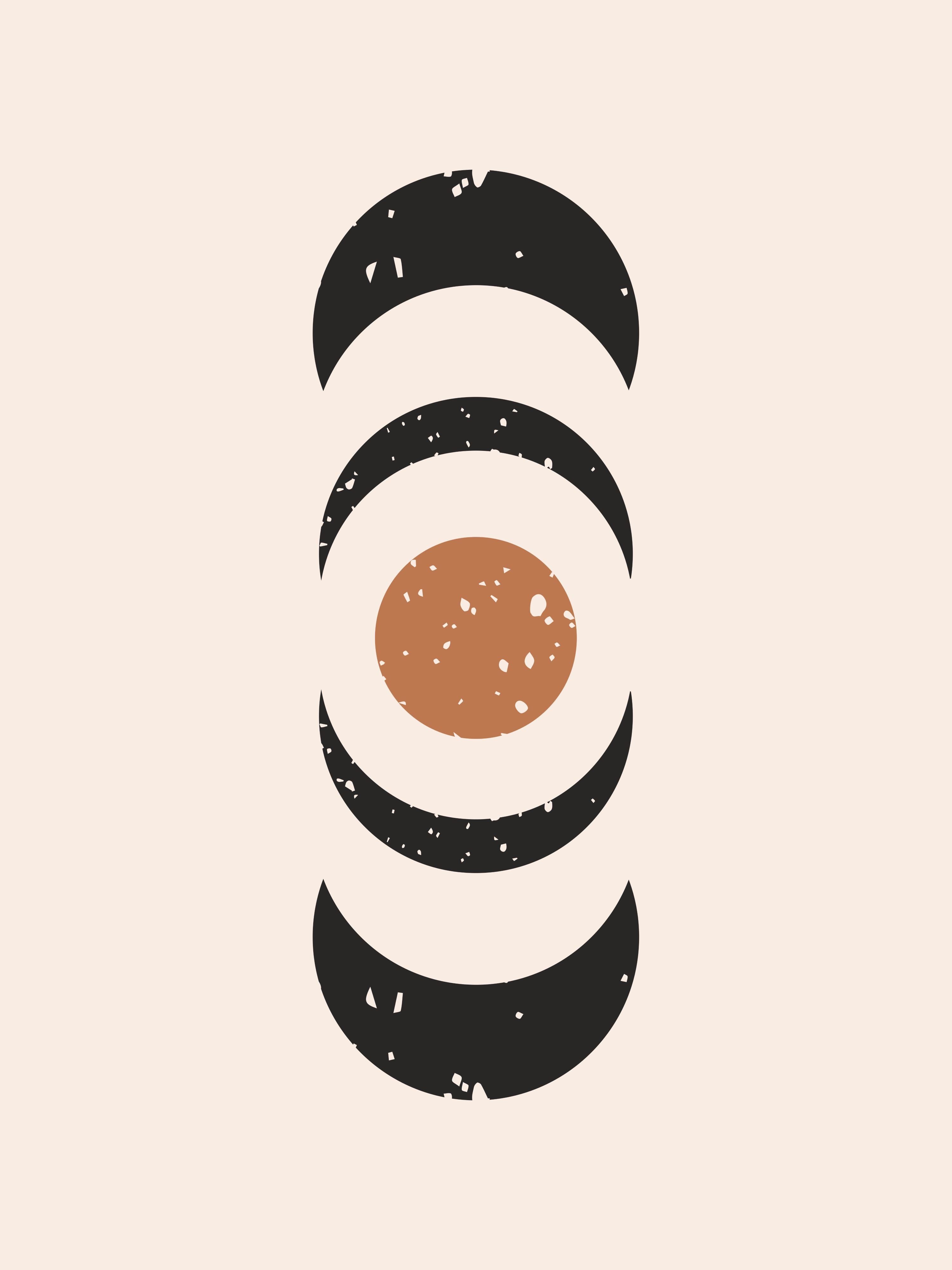 Vinyl Decal, Minimalist Lunar Cycle. (5" x 7")