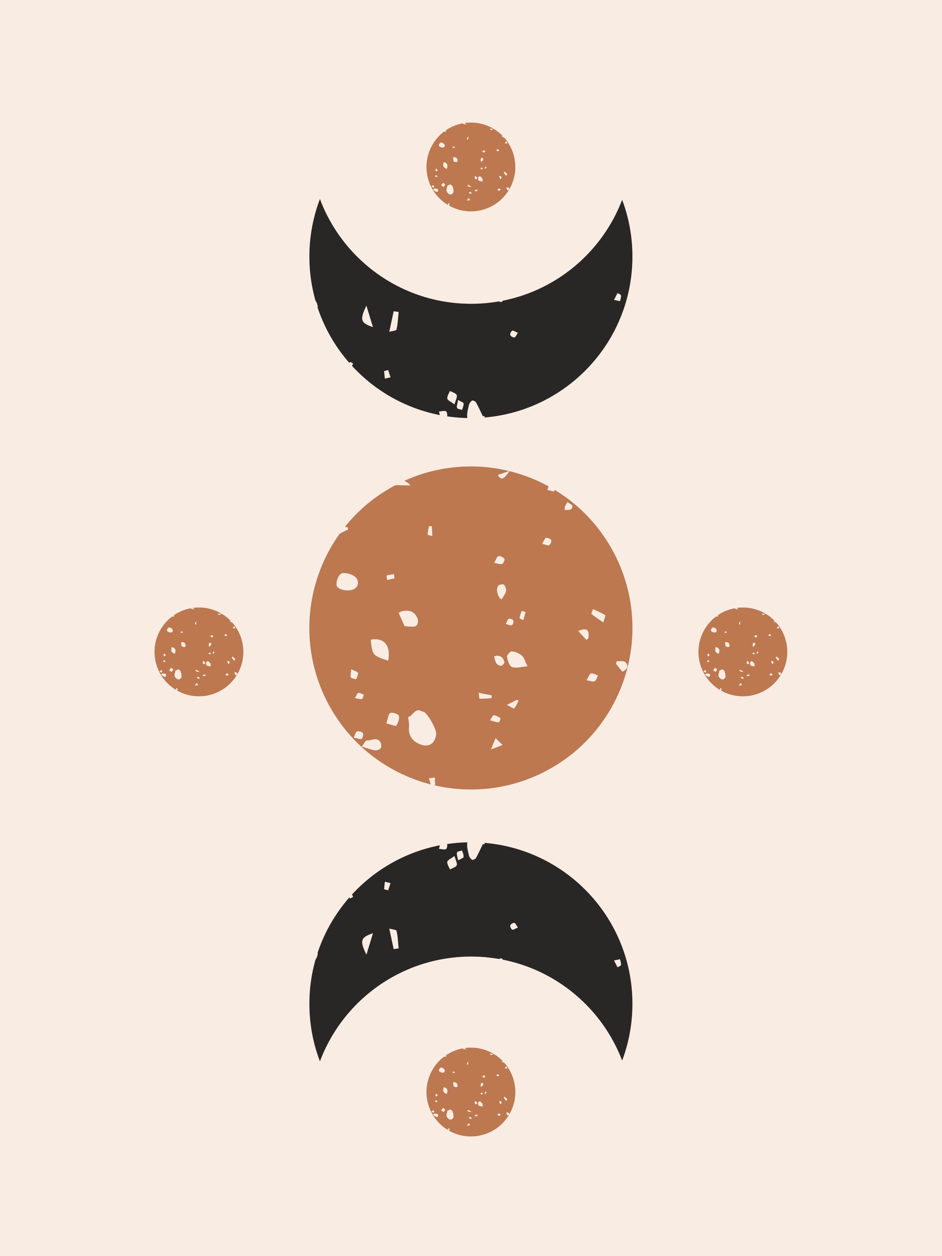 Vinyl Decal, Minimalist Lunar Cycle.. (5" x 7")