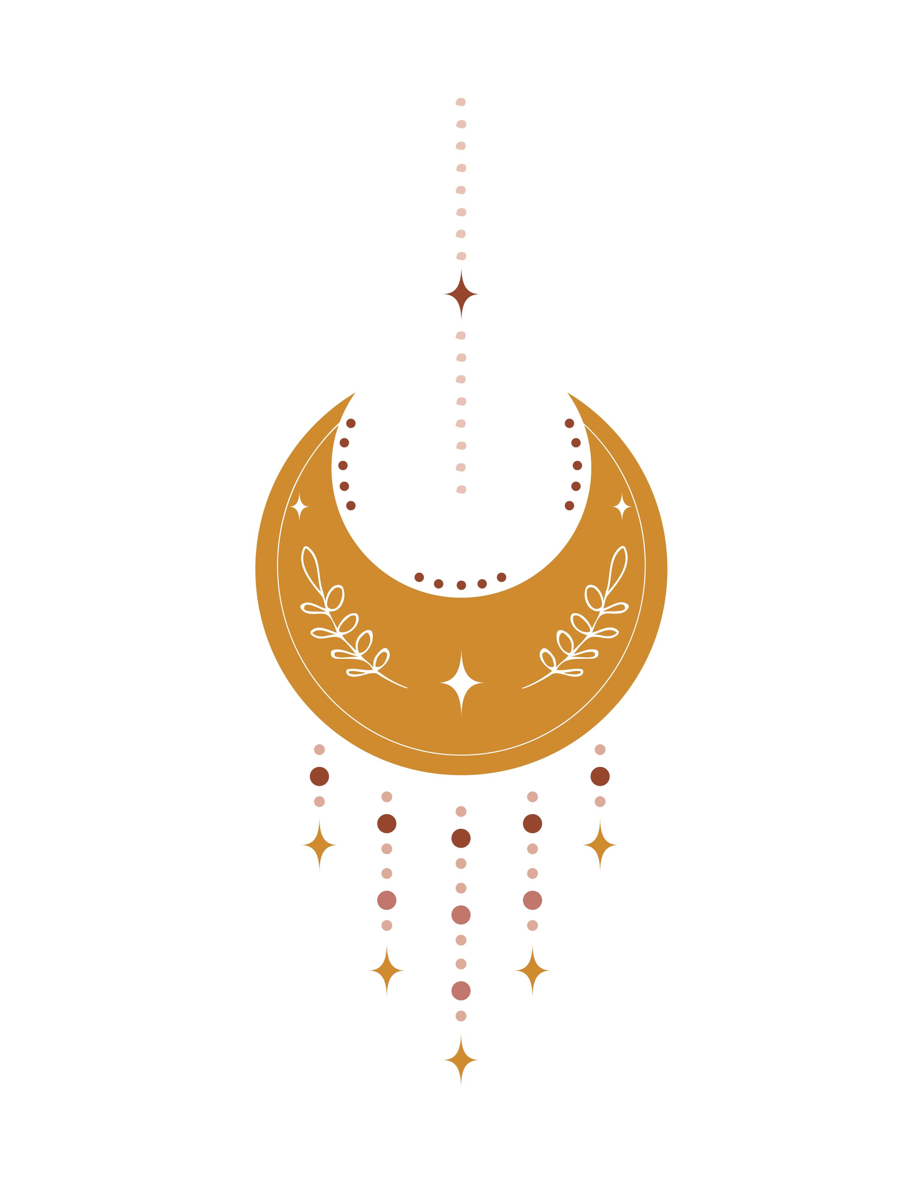Vinyl Decal, Lunar Sequence Art.. (5" x 7")