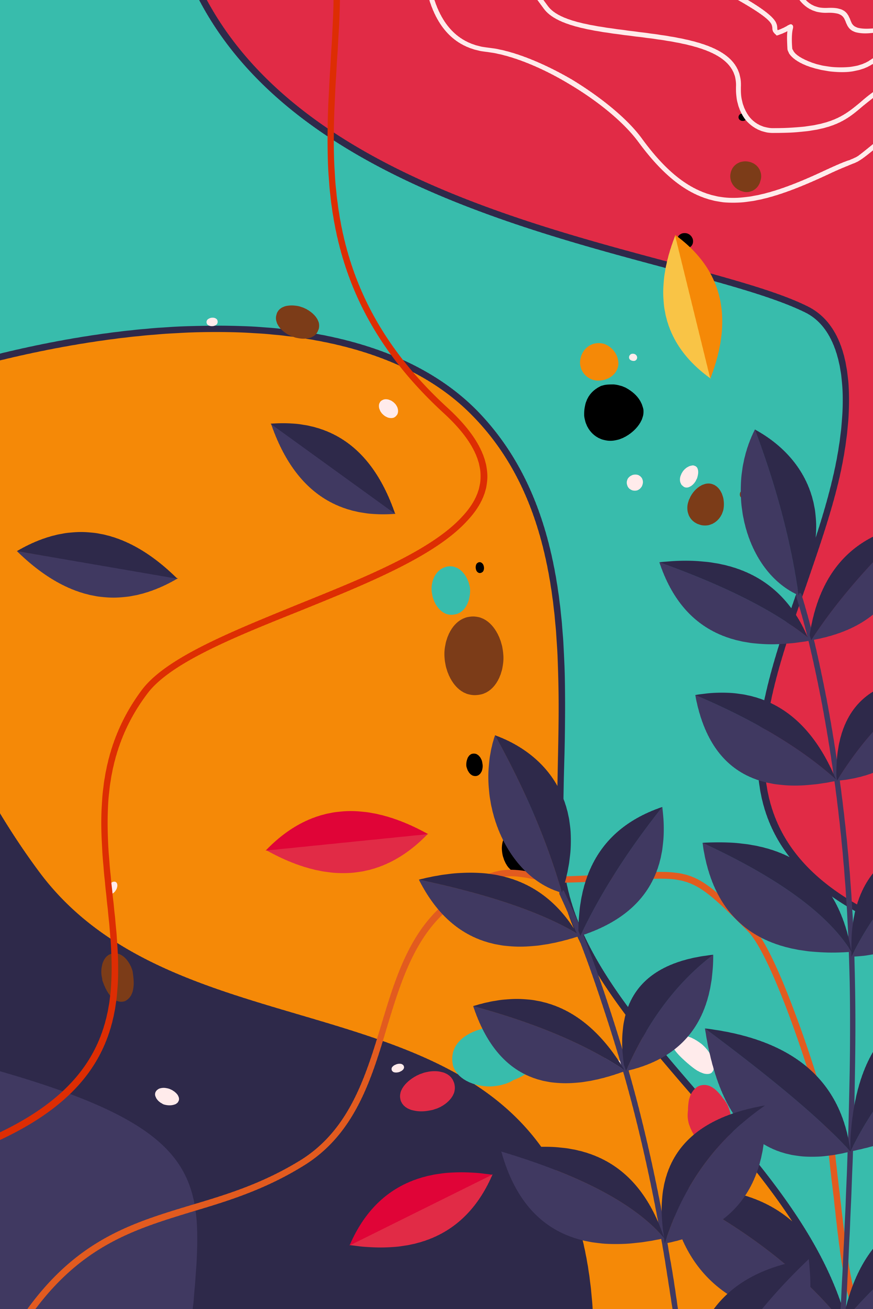 Vinyl Decal, Abstract Vibrant Illustration (5" x 7")