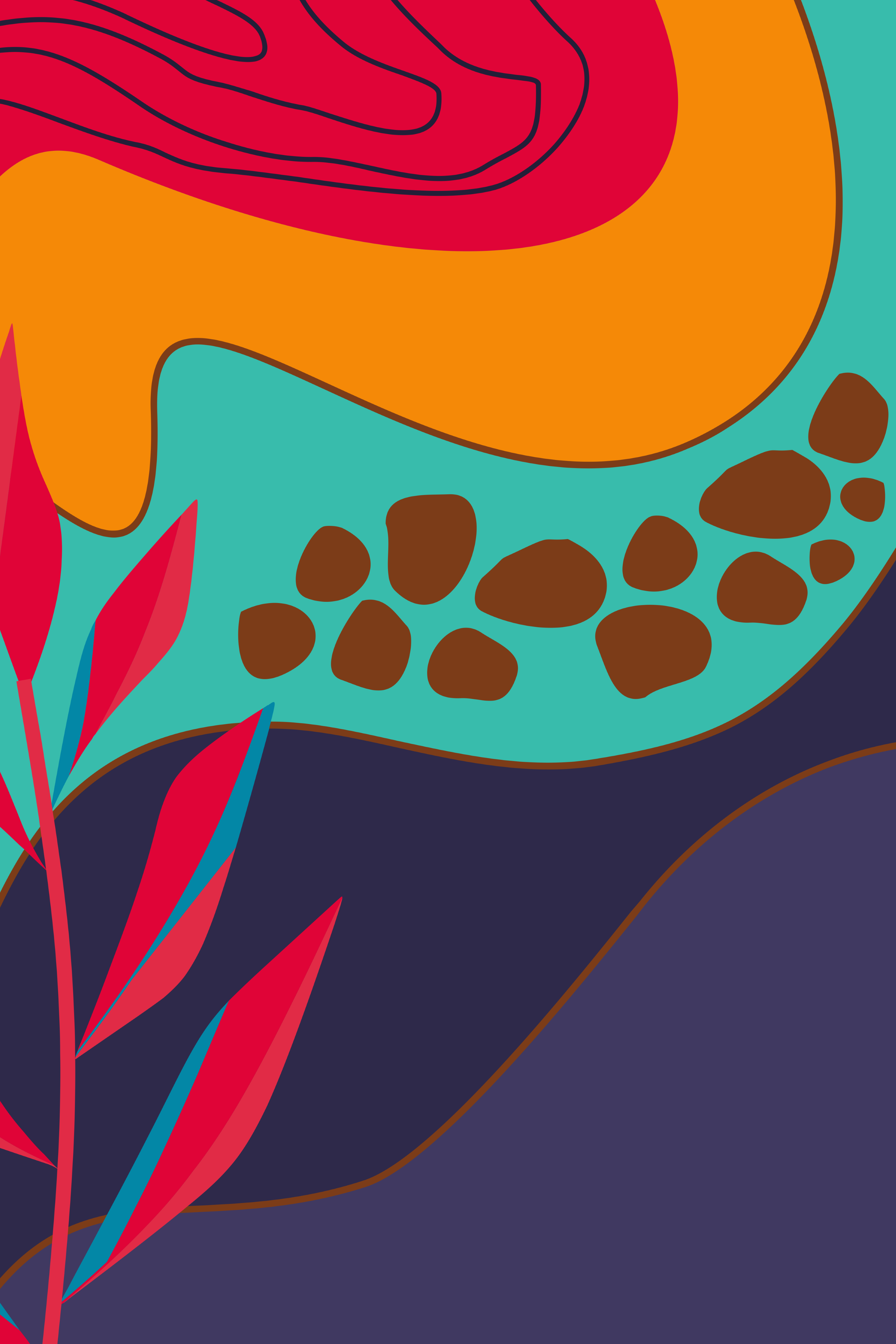 Vinyl Decal, Abstract Vibrant Illustration.. (5" x 7")