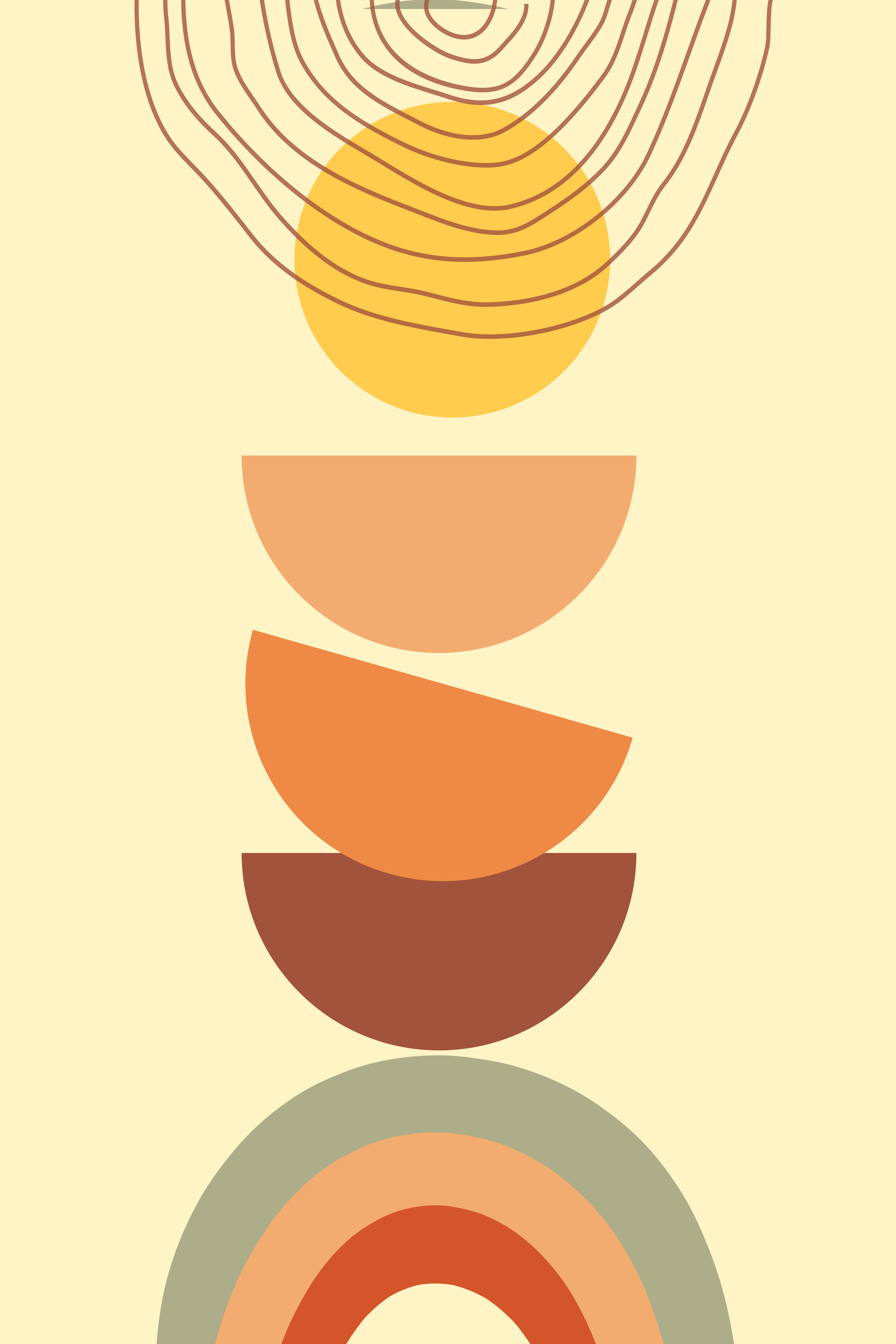 Vinyl Decal, Abstract Desert Shapes (5" x 7")