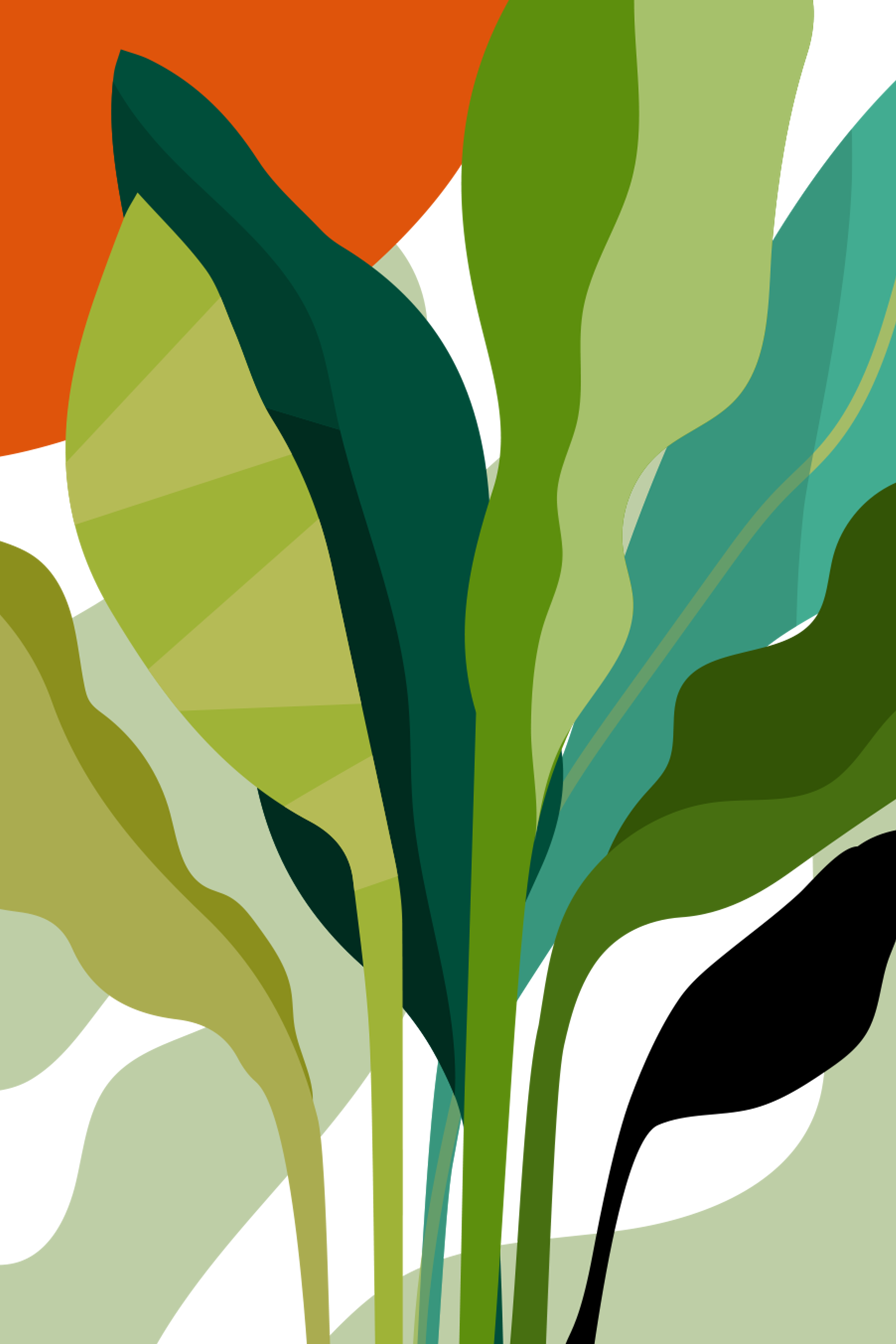 Vinyl Decal, Vibrant Leafy Design (5" x 7")