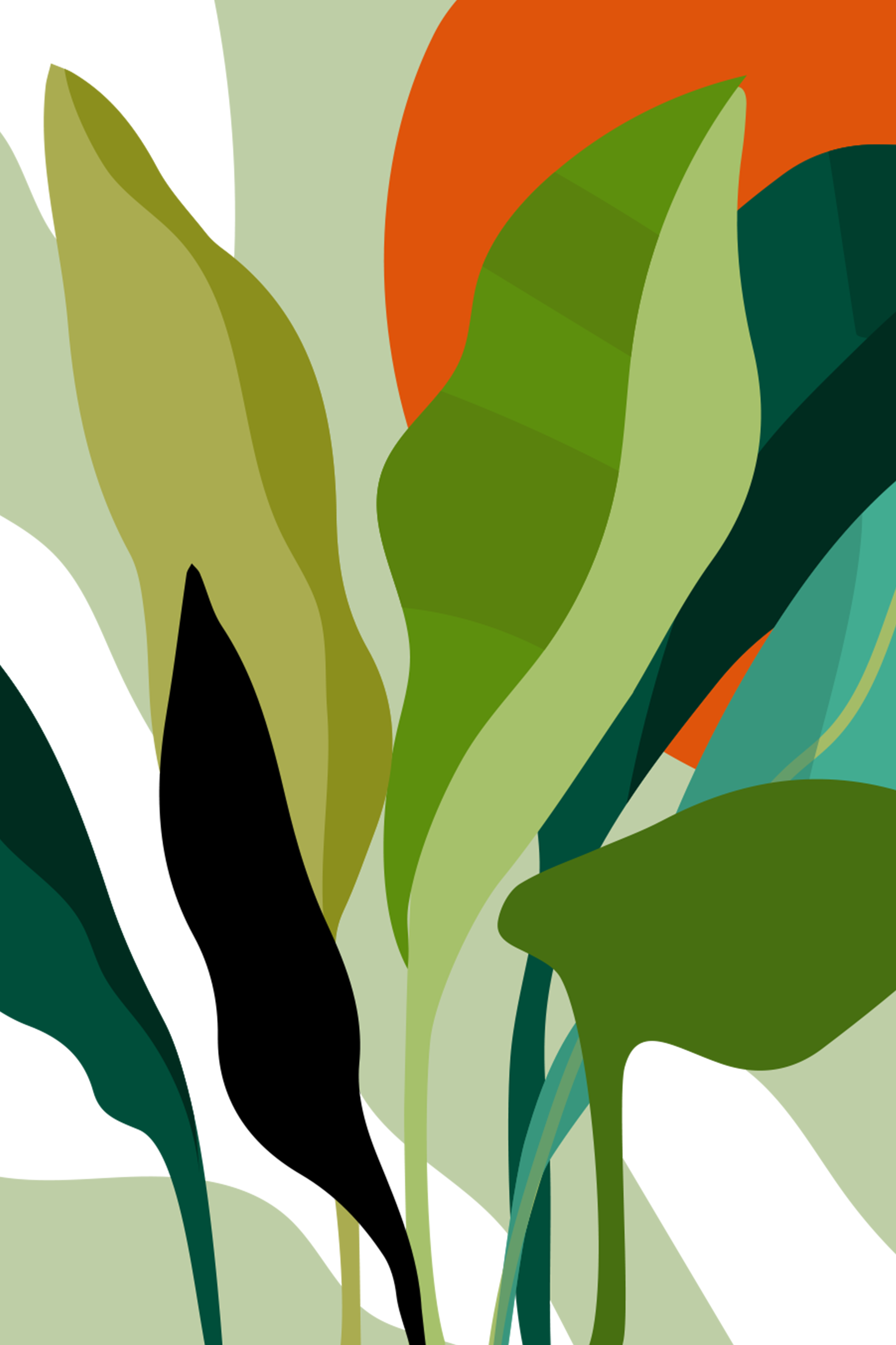 Vinyl Decal, Vibrant Leafy Design. (5" x 7")