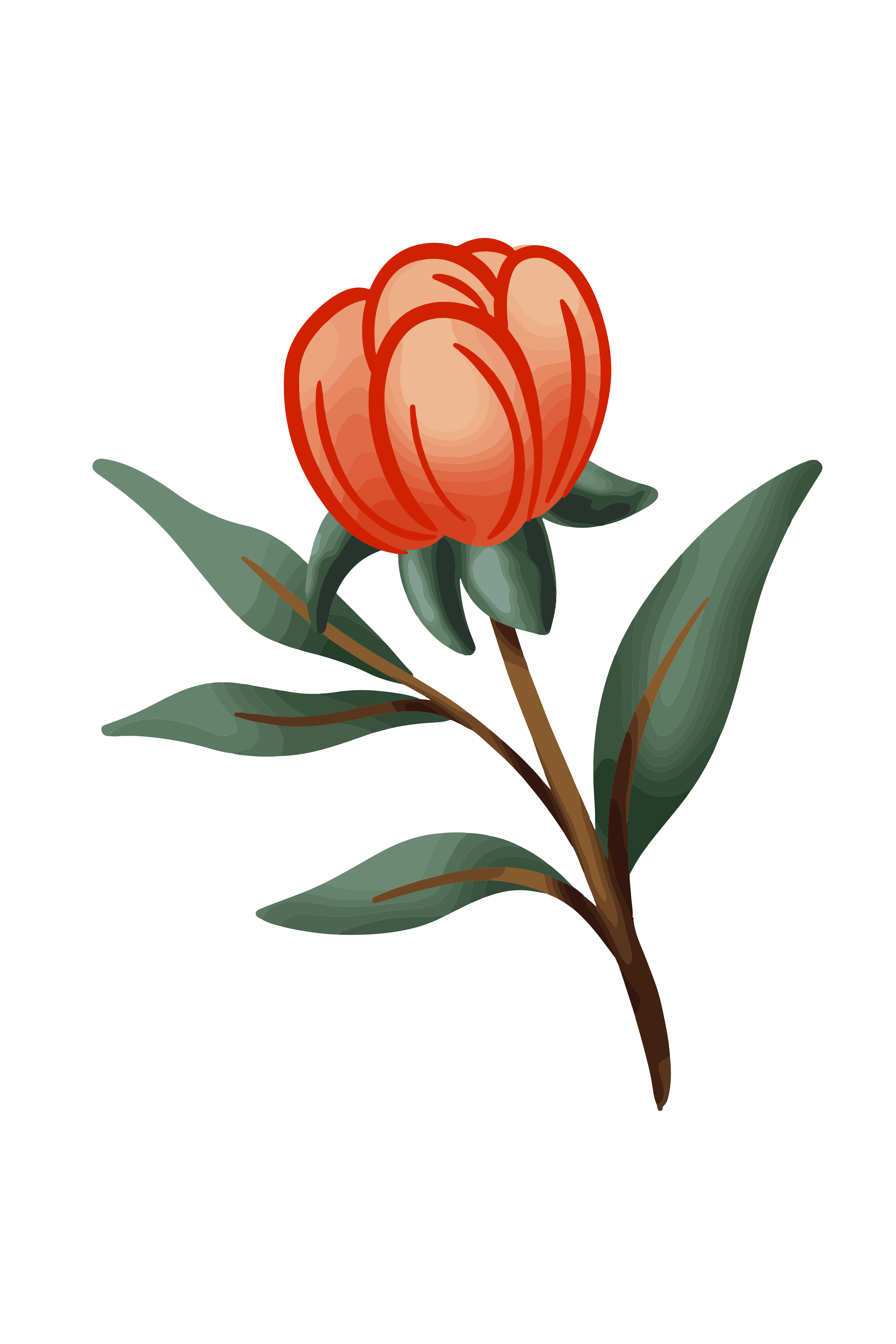 Vinyl Decal, Vibrant Tulip Art (5" x 7")