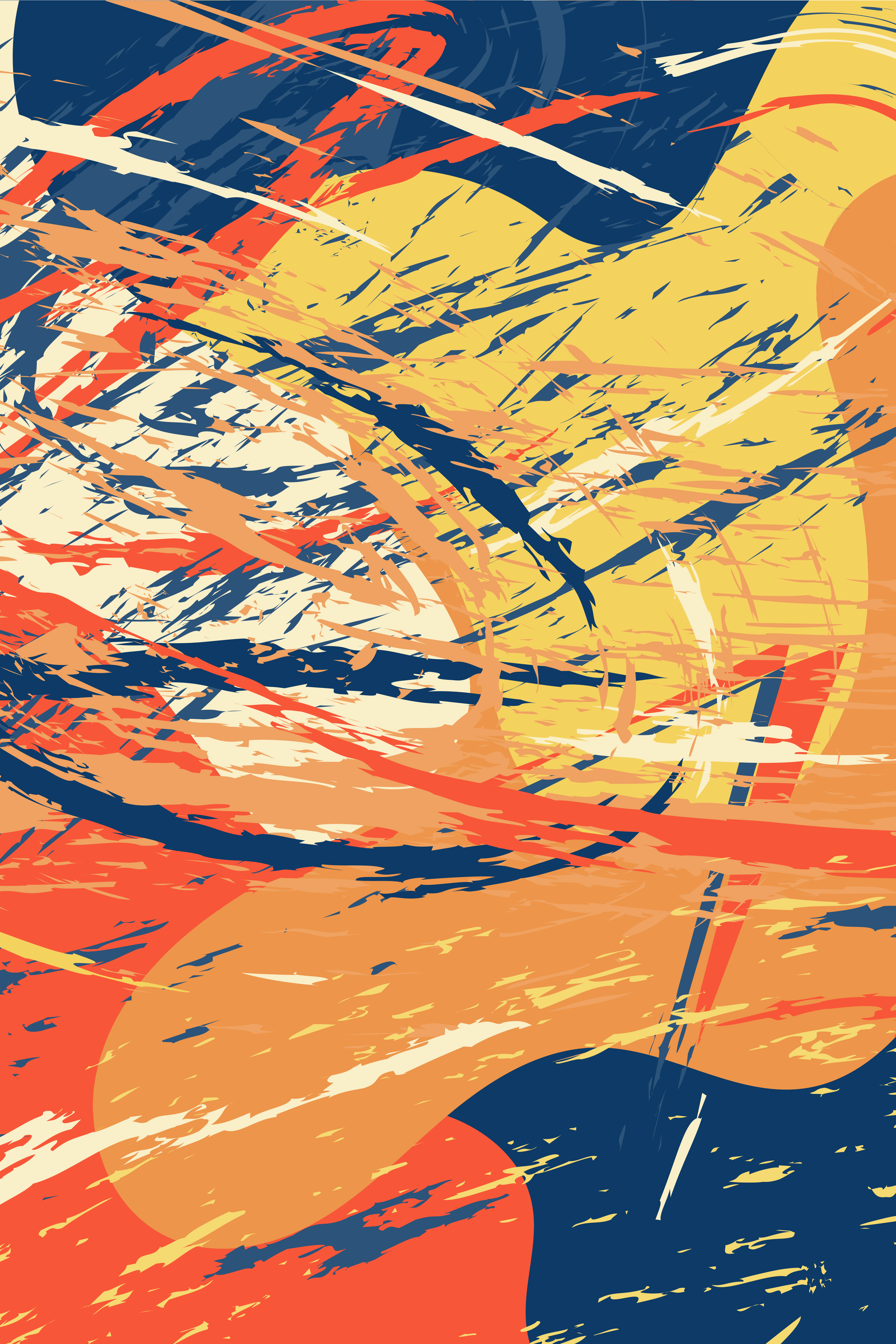 Vinyl Decal, Brush Strokes Art (5" x 7")